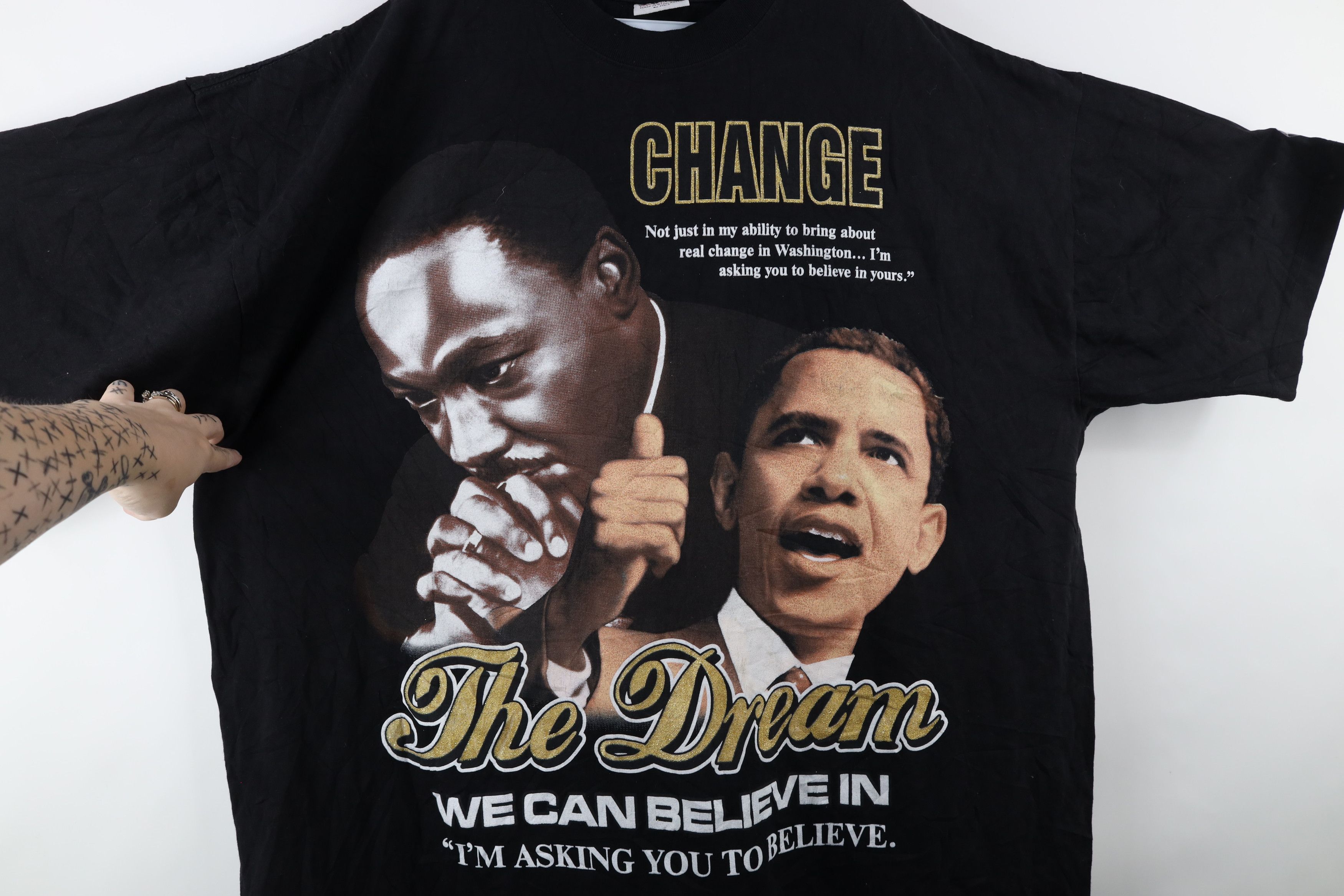 Vintage Vintage Y2K Streetwear Jr President Barack Obama Rap T-Shirt Size US XXL / EU 58 / 5 - 2 Thumbnail