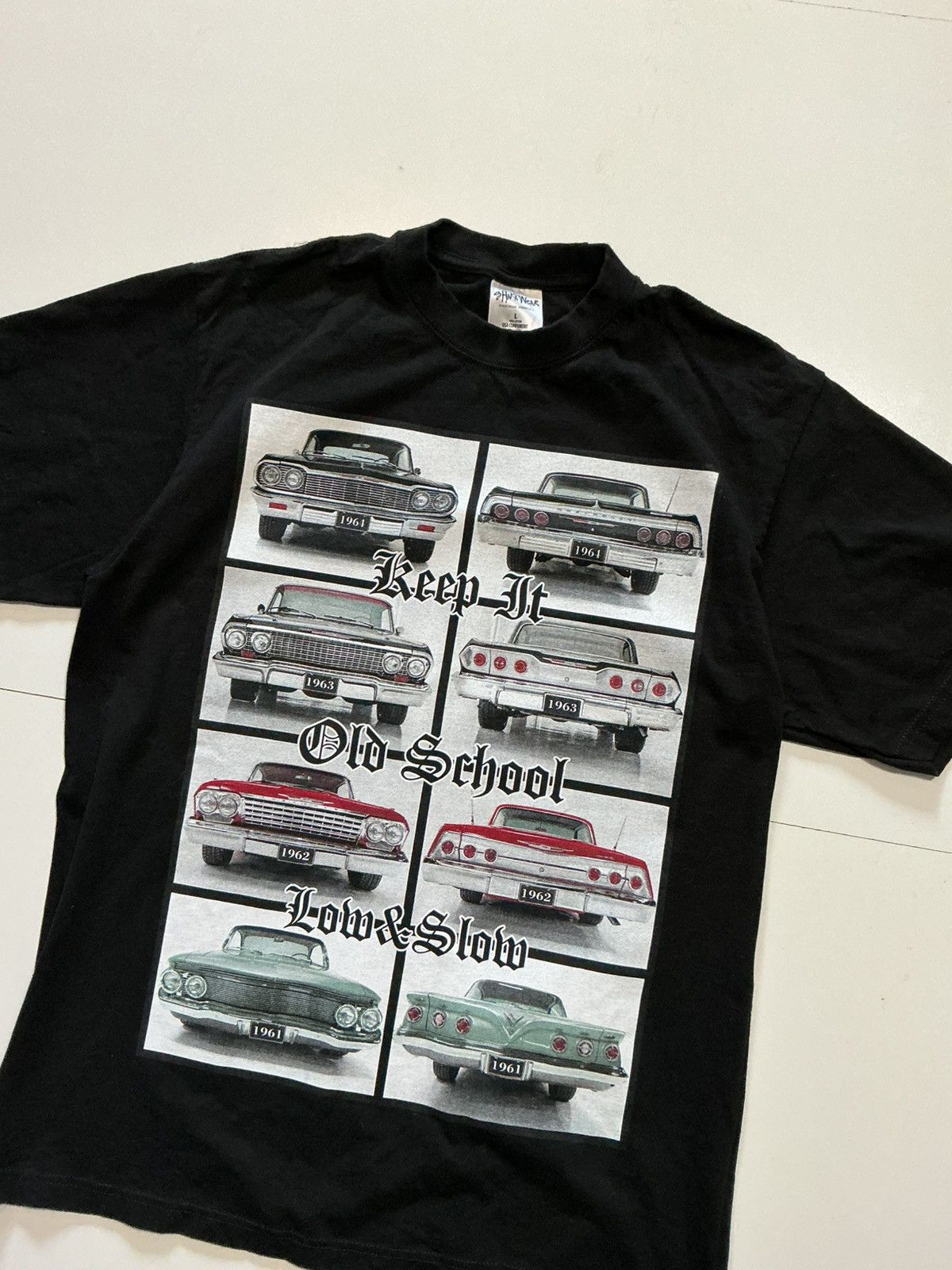 Other Chevy Impala Keep It Old School Slow Lowrider Cars T-Shirt Size US L / EU 52-54 / 3 - 3 Thumbnail