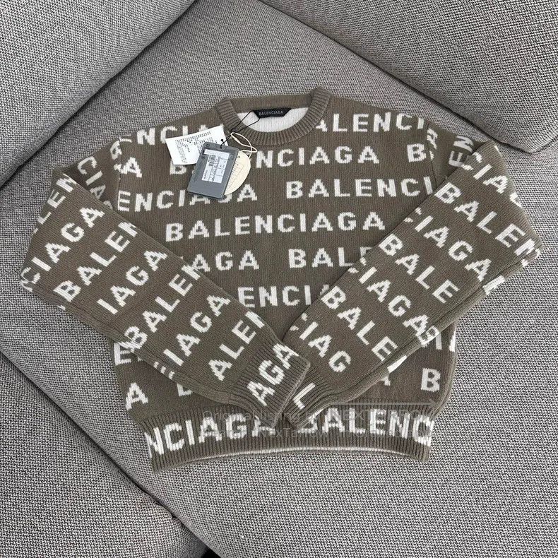 Balenciaga Balenciaga Patchwork logo letter round neck long-sleeve pu Size US S / EU 44-46 / 1 - 1 Thumbnail