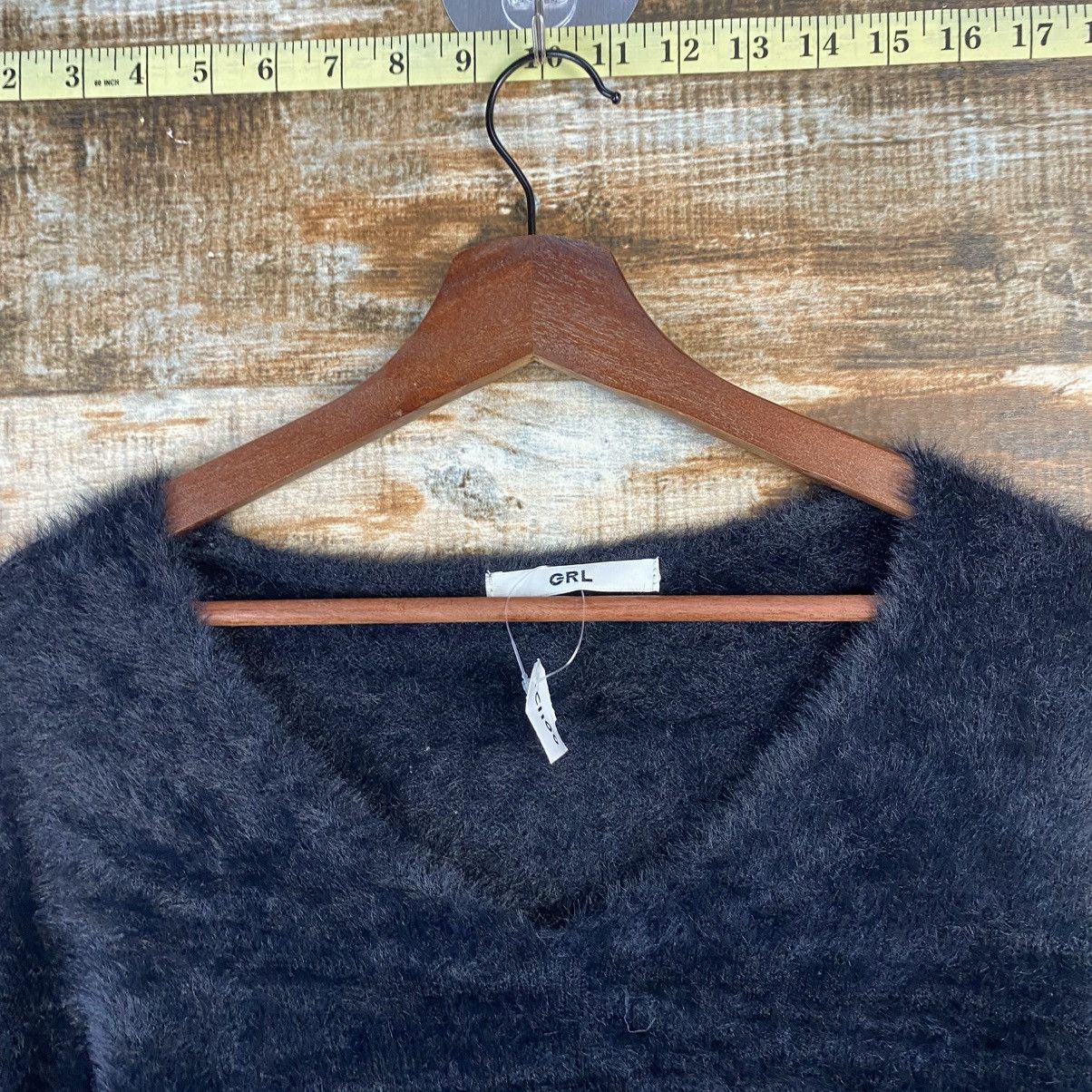 Japanese Brand DL GRL Black Fur shaggy Mohair Knitwear #C1100 Size S / US 4 / IT 40 - 4 Thumbnail
