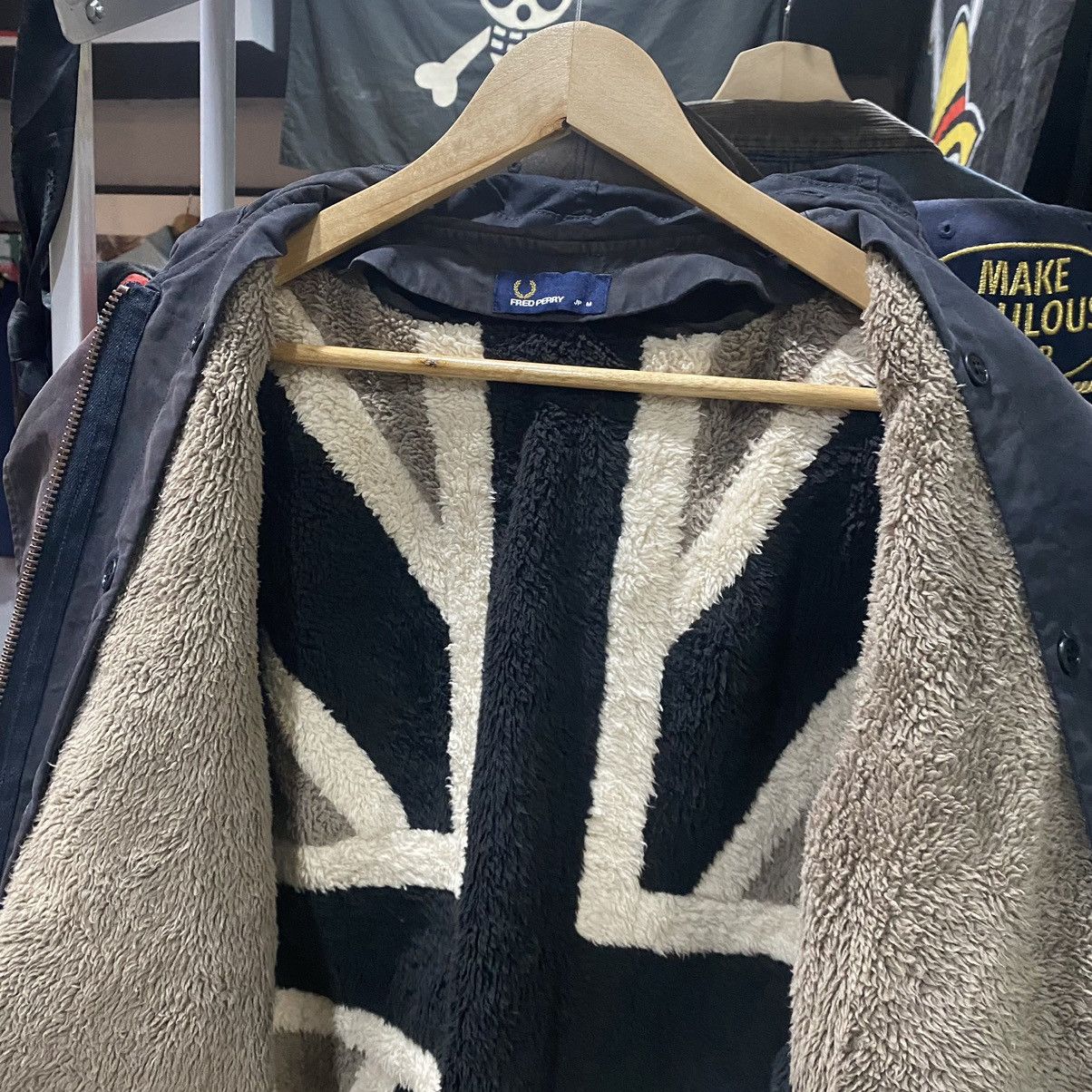 Fred Perry × Union LA × Vintage RARE‼️Fred Perry Union Jack Fleece Inside Parka Jackets Size US M / EU 48-50 / 2 - 16 Thumbnail
