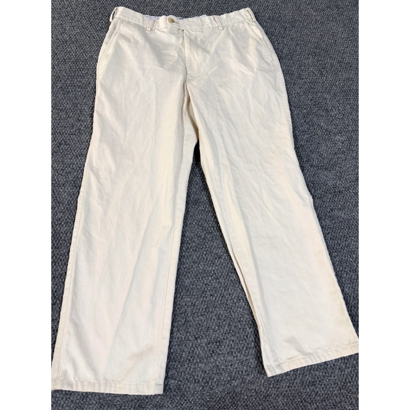 Peter Millar Peter Millar Pants Mens 33x30 White Classic Fit Chino Cotton Canvas Straight Leg Casual Size US 33 - 2 Thumbnail