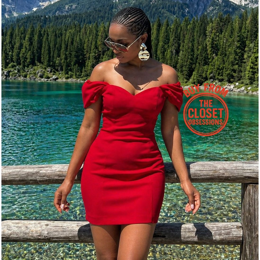 red mini dress with long sleeves Drape Small Color:Jasmine Accesorios Perfect for nights out Designer Short Classy Cocktail