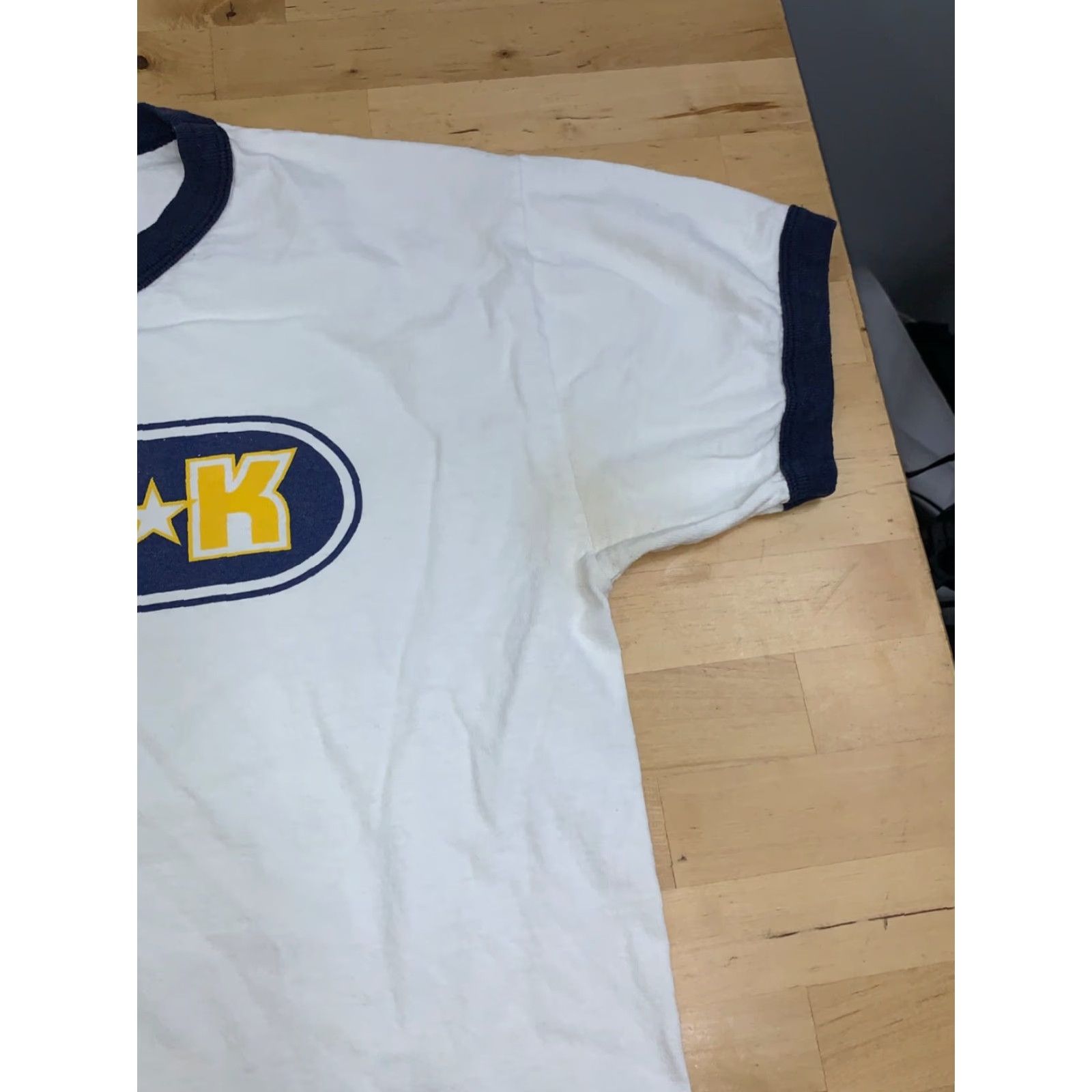 Gildan VINTAGE Gildan T-Shirt Men M White Circle L Ringer Shirt Logo Short Sleeve Crew Neck 12950 Size US M / EU 48-50 / 2 - 5 Thumbnail