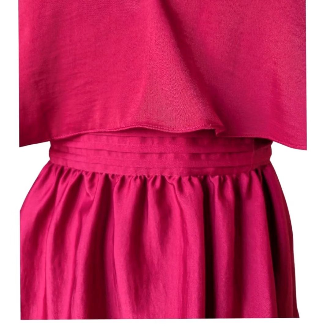 Bcbgmaxazria BCBGMAXAZRIA Blouse Halter Sleeveless Satin Pink Peplum Bow Tie Neck Womens M Size M / US 6-8 / IT 42-44 - 5 Thumbnail