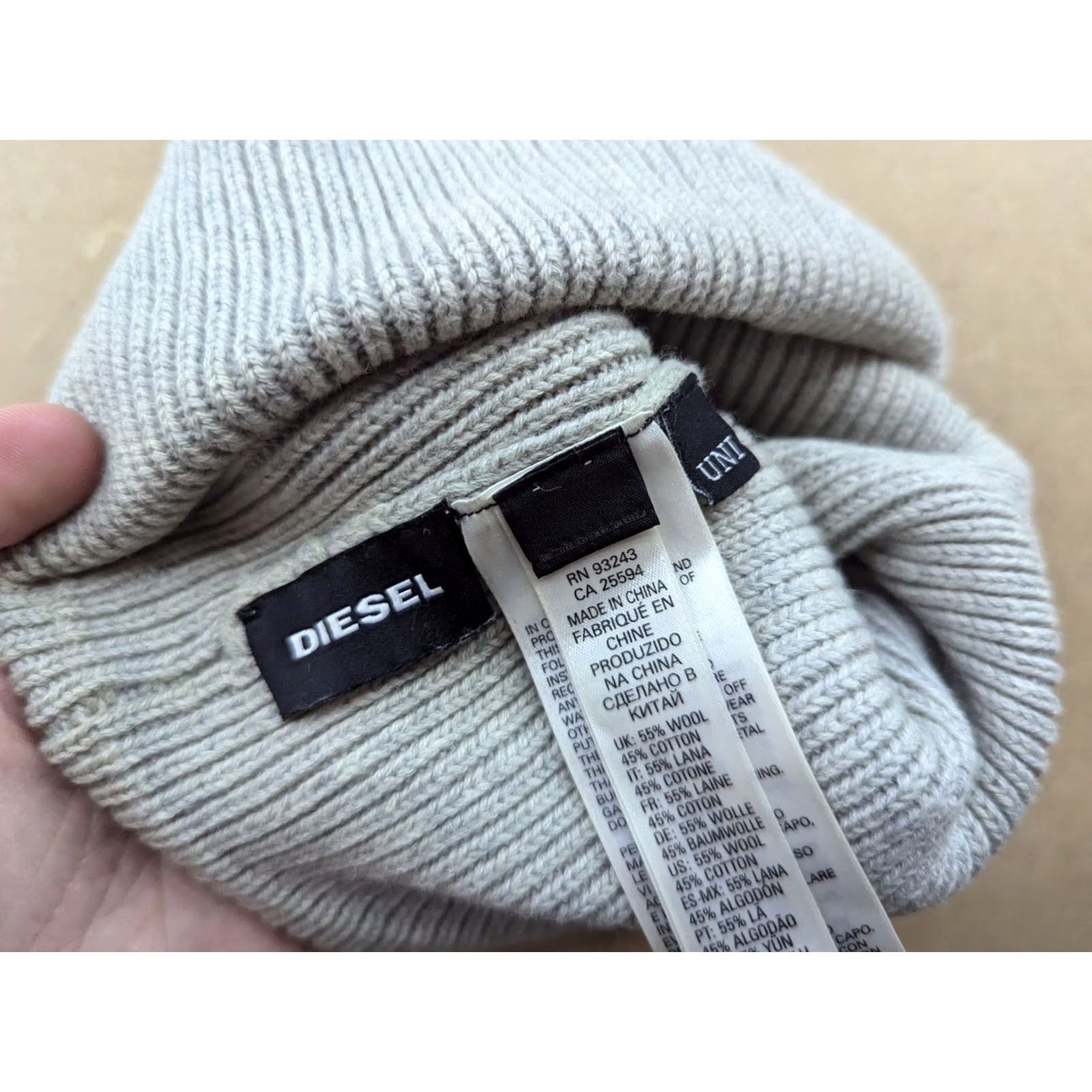 Diesel DIESEL Beanie K-Coder Hat Mohawk Only The Brave Punk Goth Melange Grey Wool Blend Knit Unisex Adults One Size Gray Shoes? Size ONE SIZE - 4 Thumbnail