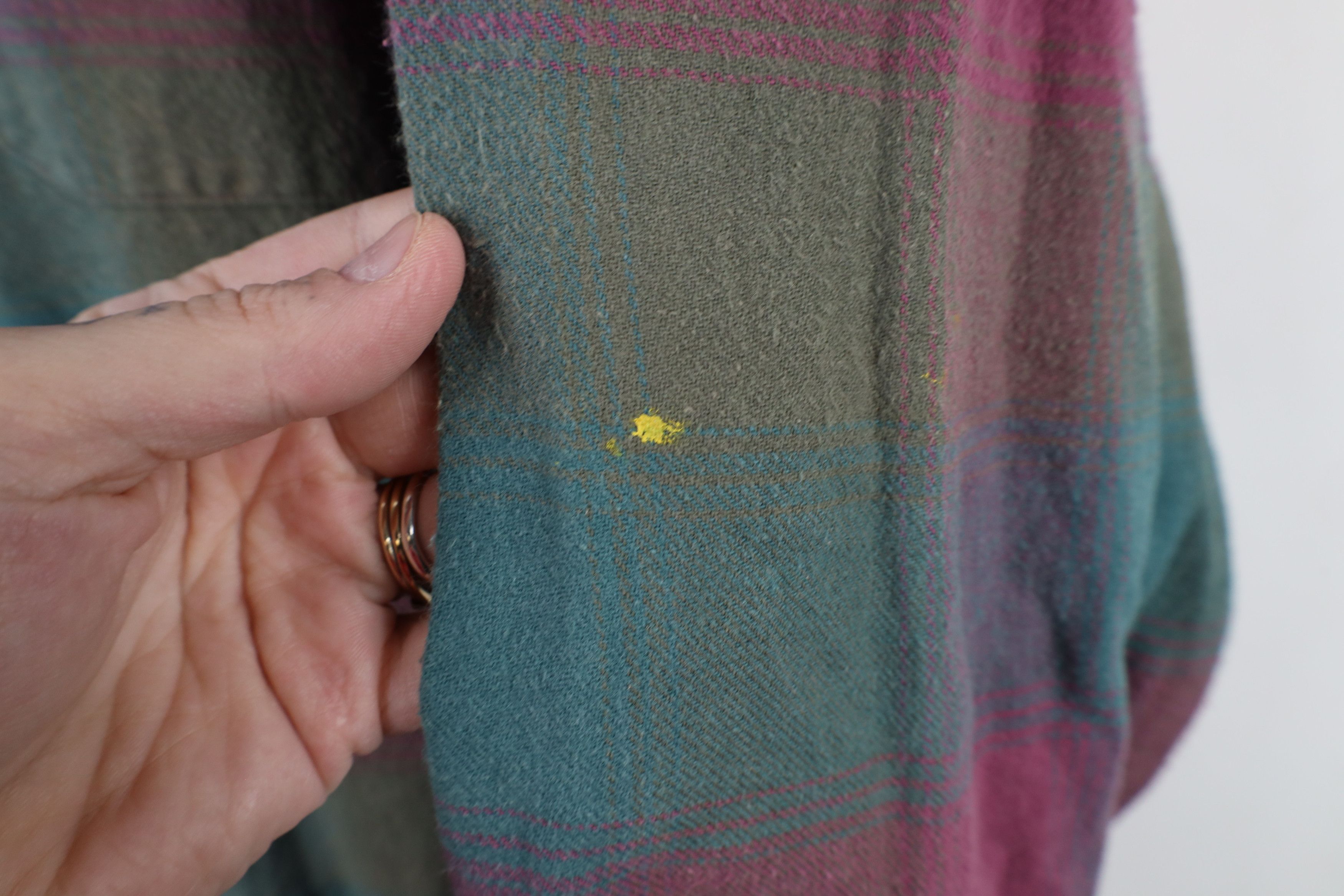 Gap × Vintage Vintage 90s Gap Looped Collar Flannel Button Shirt Plaid Size L / US 10 / IT 46 - 4 Thumbnail