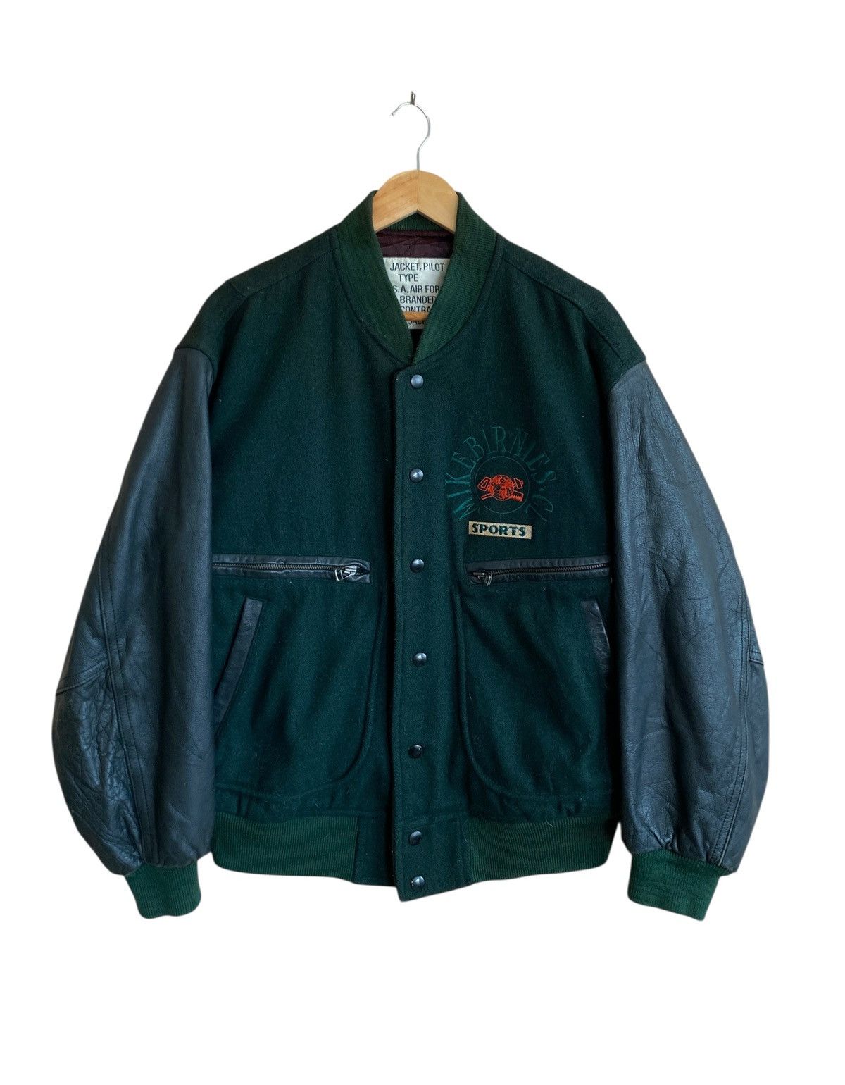 Vintage Vintage Brand Mike Birnies Varsity Leather Jacket 1970s Size US L / EU 52-54 / 3 - 1 Thumbnail