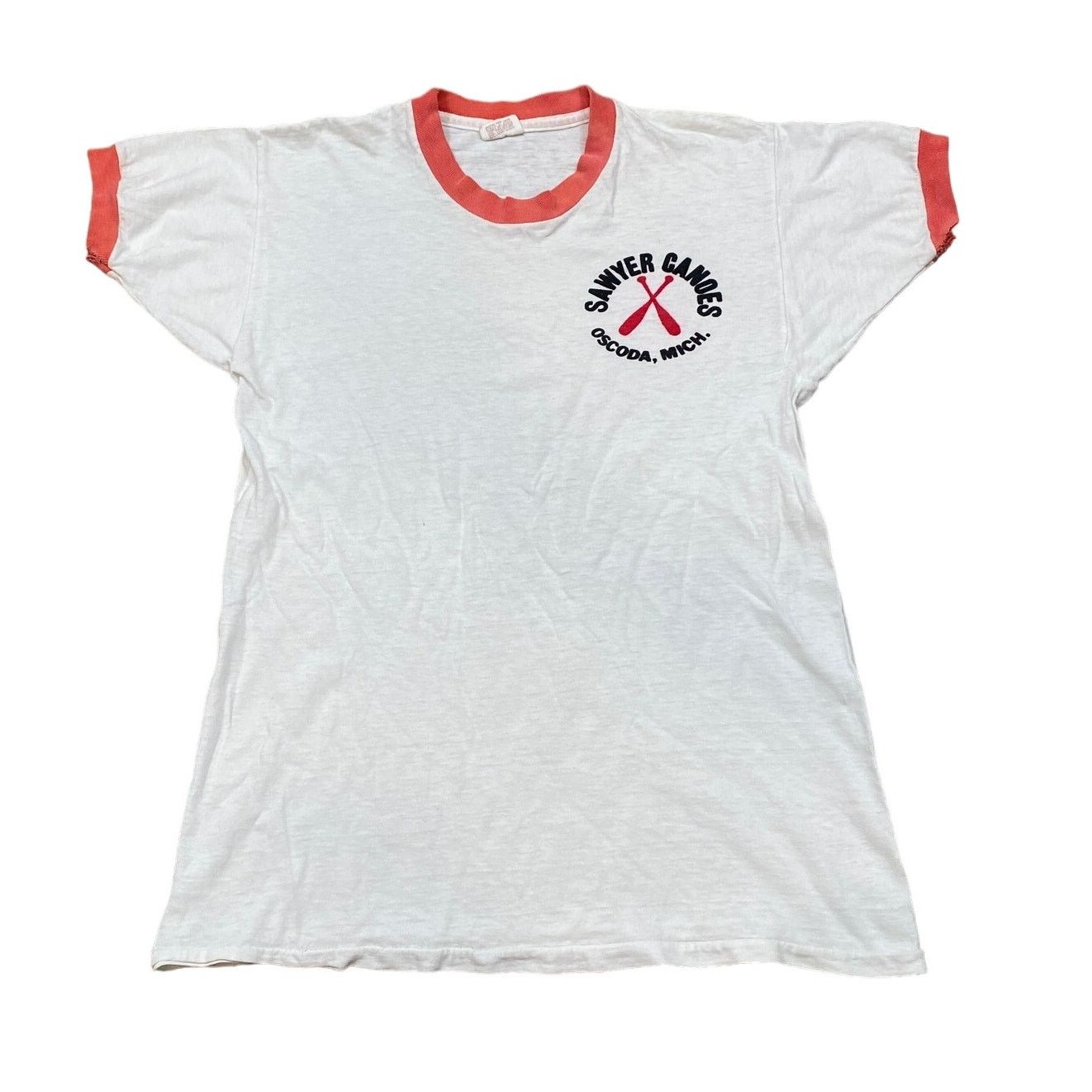 Vintage Vintage 60s 70s Mayo Spruce Sawyer Canoes Ringer T Shirt M 