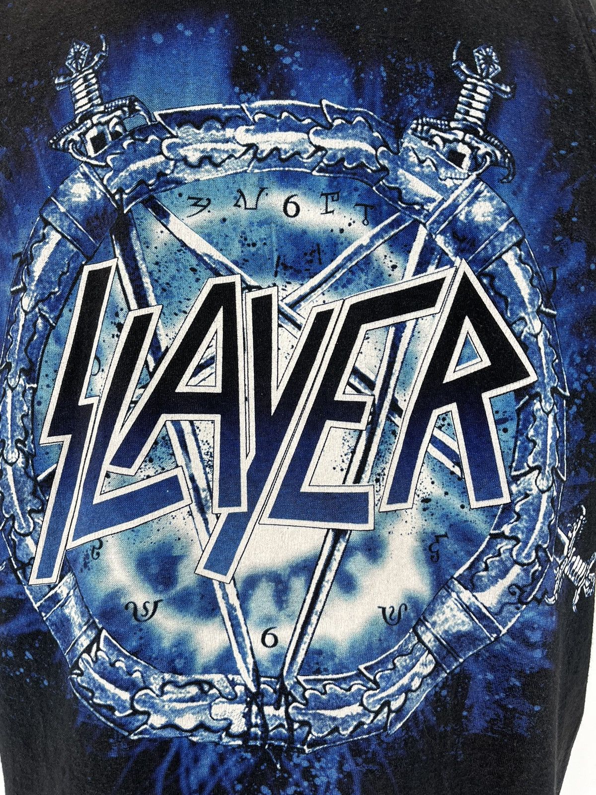 Band Tees × Slayer × Vintage !! VERY RARE !! Vintage Faded 90s Slayer Band Size US XL / EU 56 / 4 - 13 Thumbnail