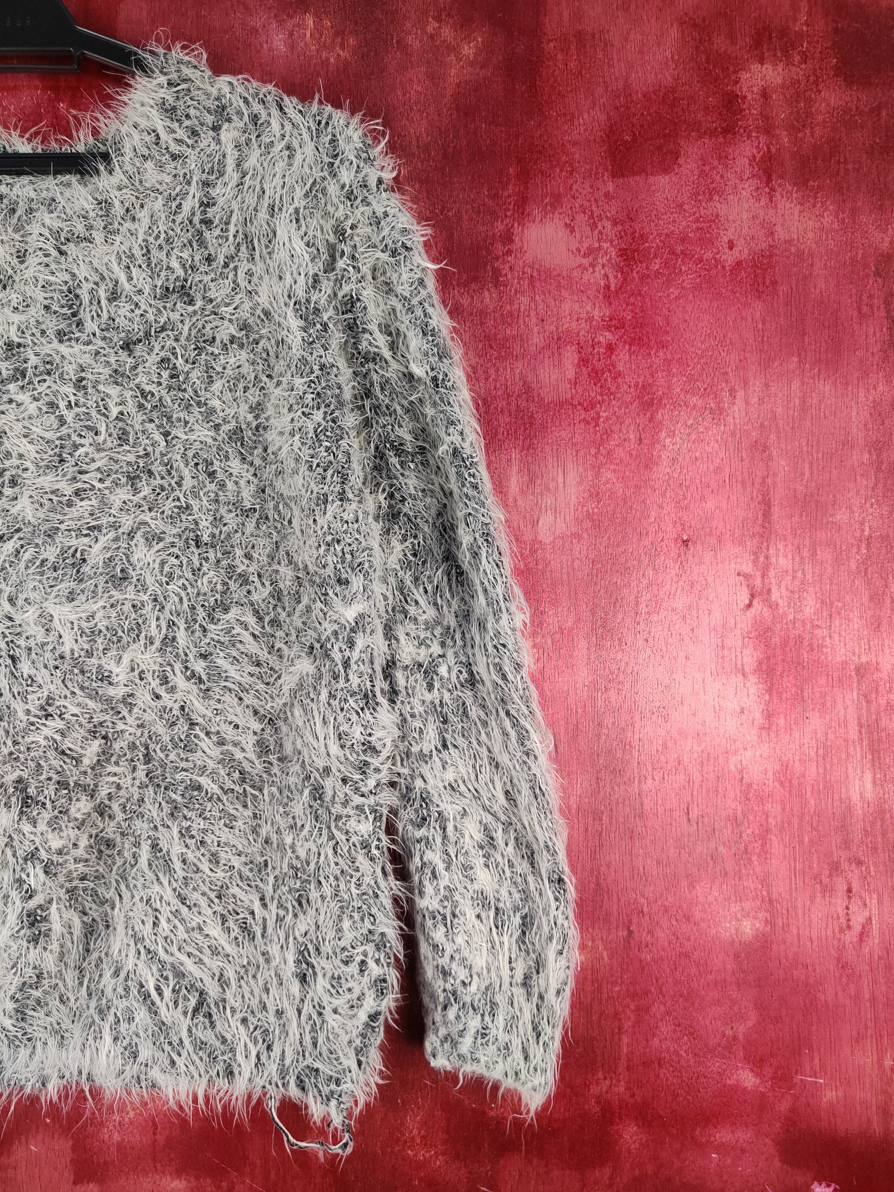 Aran Isles Knitwear × Japanese Brand Japanese Brand White Black Fur Mohair Knitwear #S2102 Size M / US 6-8 / IT 42-44 - 5 Thumbnail