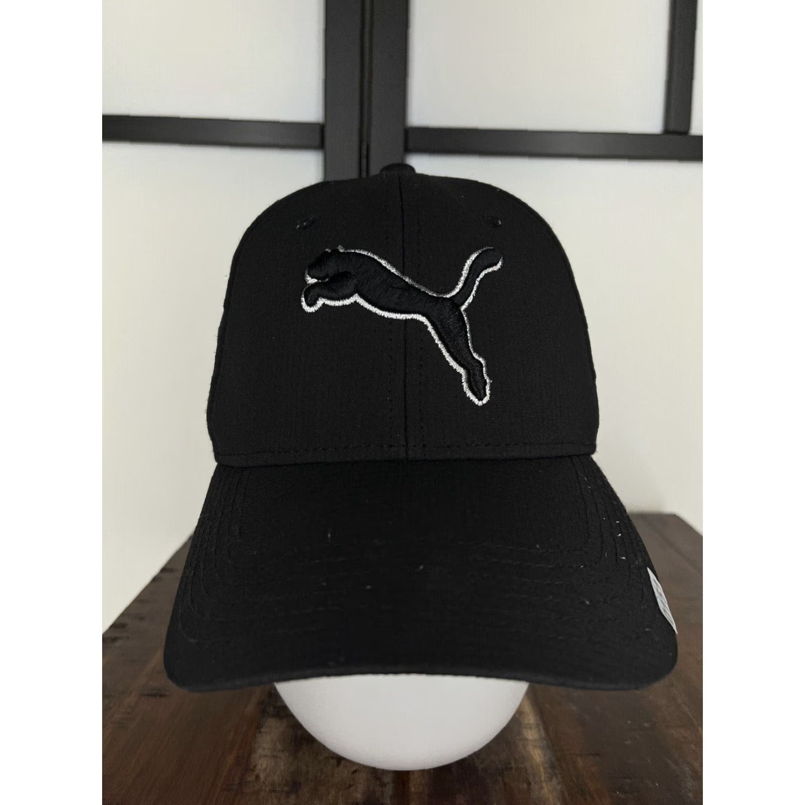 Puma PUMA Hat Cap Fitted Adult Medium Black Embroidered Polyester Spandex Blend Golf Size ONE SIZE - 2 Thumbnail