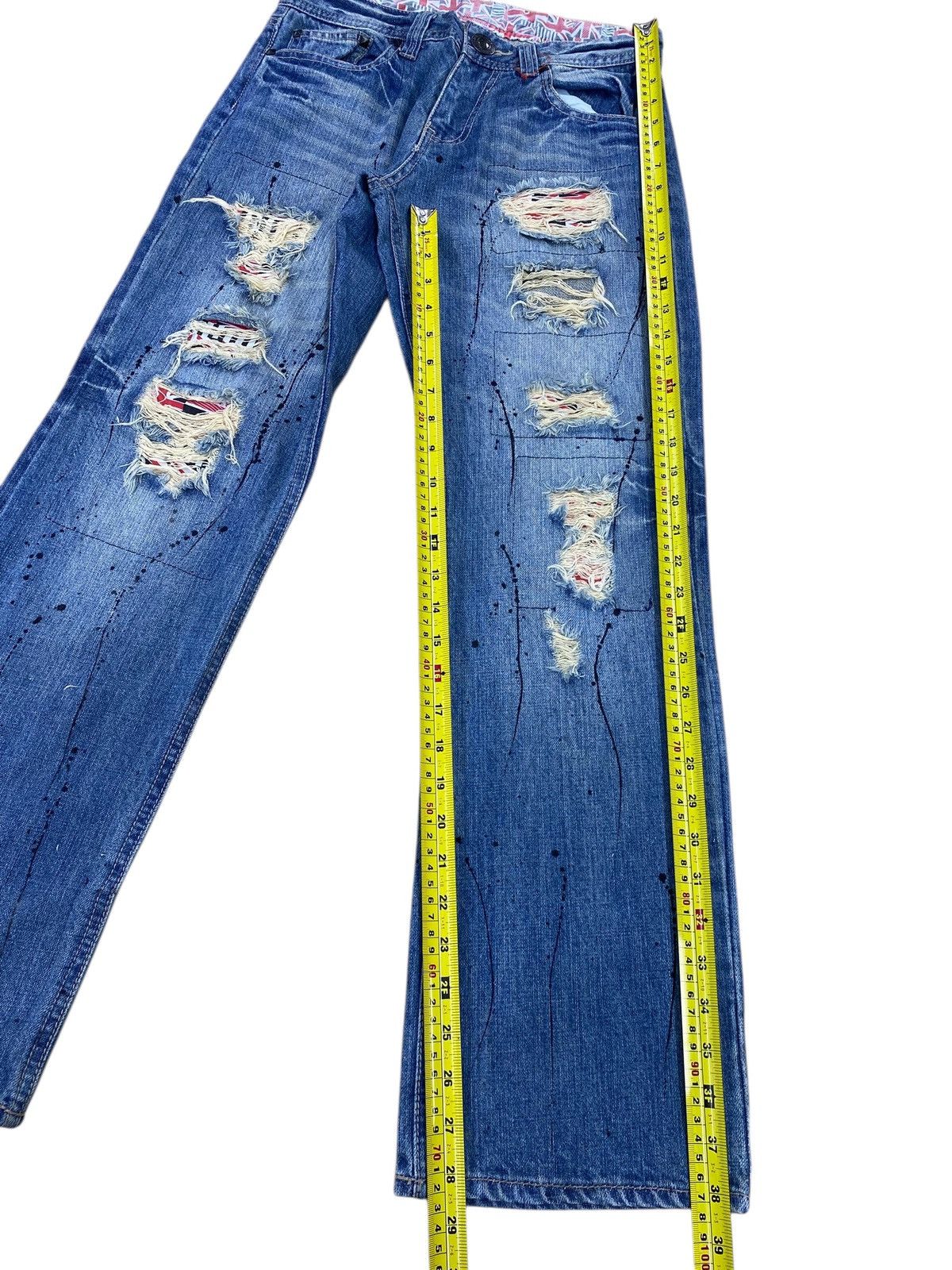 Japanese Brand Japanese Brand Distressed Splash Paint Straight Leg Jeans Size US 28 / EU 44 - 8 Thumbnail