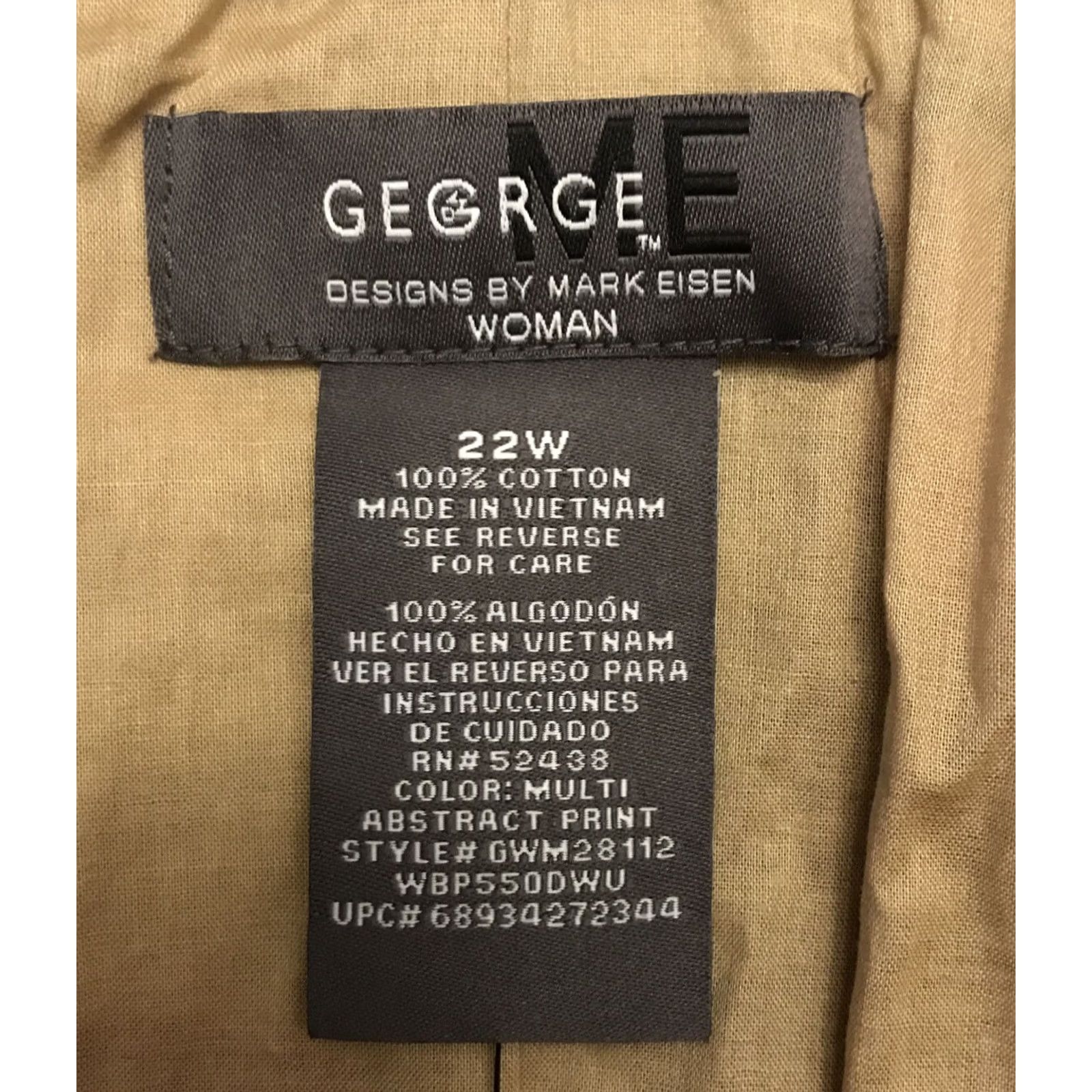 George NWT George Skirt Sz 22W A-Line Knee Length Multicolor Cotton Zipper Elastic Waist Lined Casual Party/Cocktail Travel Womens Size 40" / US 18 - 3 Thumbnail