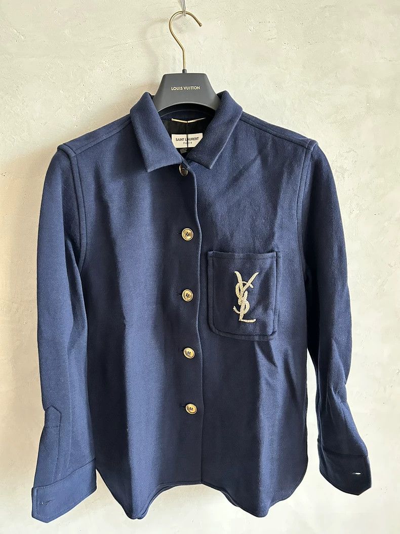 Saint Laurent Paris Saint Laurent Paris Embroidered blue jacket 2505-Nextarrow Size XS / US 0-2 / IT 36-38 - 1 Thumbnail
