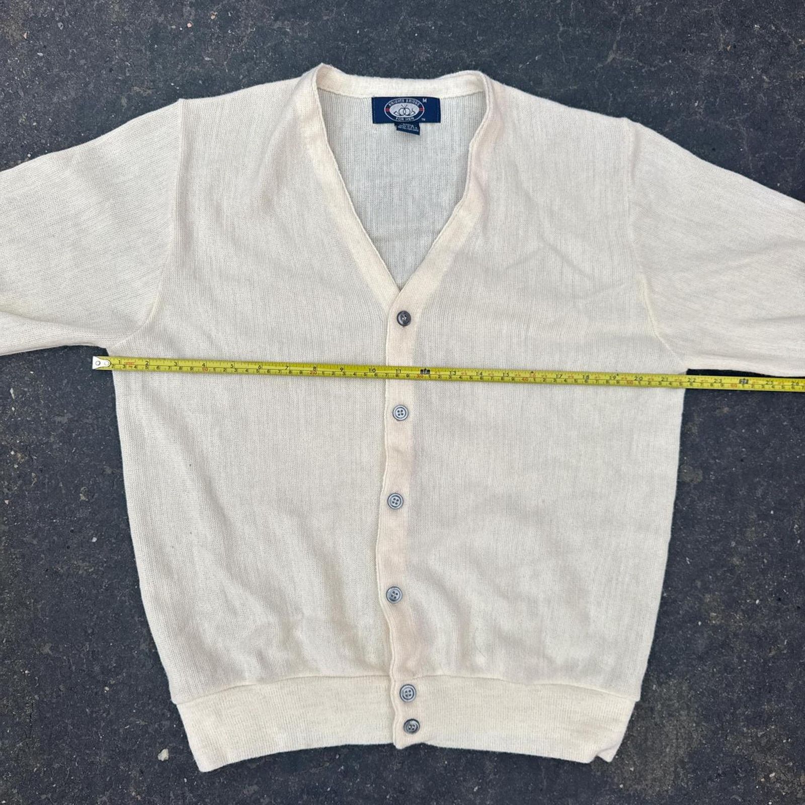 Knightsbridge Vintage Knights Bridge for Men Cream Cardigan – Size Medium Size US M / EU 48-50 / 2 - 4 Thumbnail