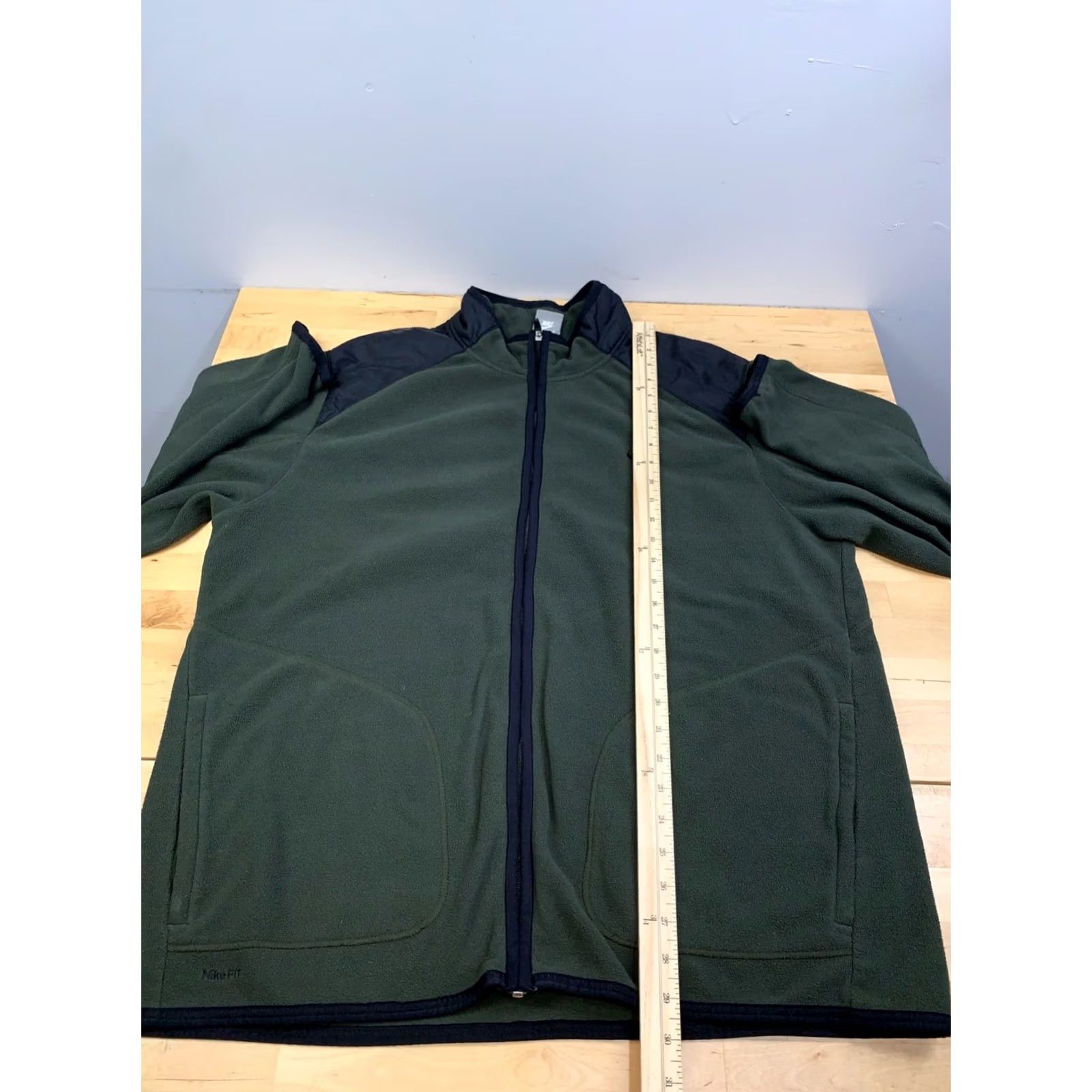 Nike VINTAGE Nike Fleece Jacket Men XL Green Zip Logo 13126 Size US XL / EU 56 / 4 - 3 Thumbnail