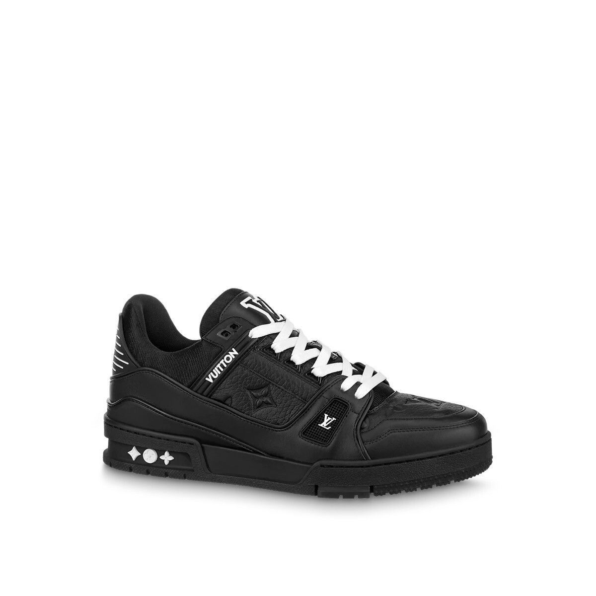 image of Louis Vuitton Lv Trainers Monogram Logo Shoes in Black, Men's (Size 13)