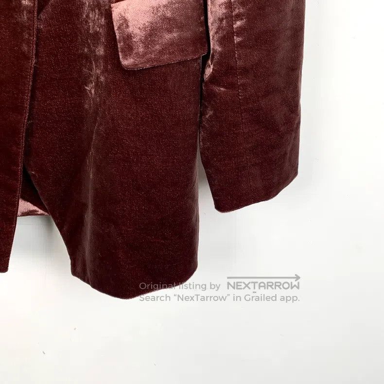 Brunello Cucinelli Brunello Cucinelli Burgundy velvet cotton lapel double-bre Size XS / US 0-2 / IT 36-38 - 4 Thumbnail