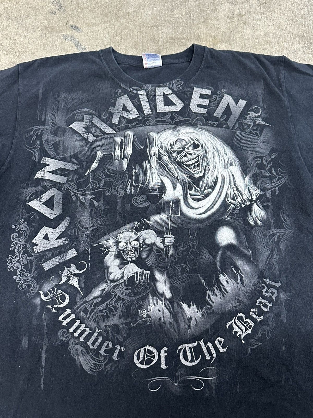 Band Tees × Iron Maiden × Vintage Vintage Y2K 00s Iron Maiden Mark Of The Beast Band T-Shirt Size US L / EU 52-54 / 3 - 4 Thumbnail