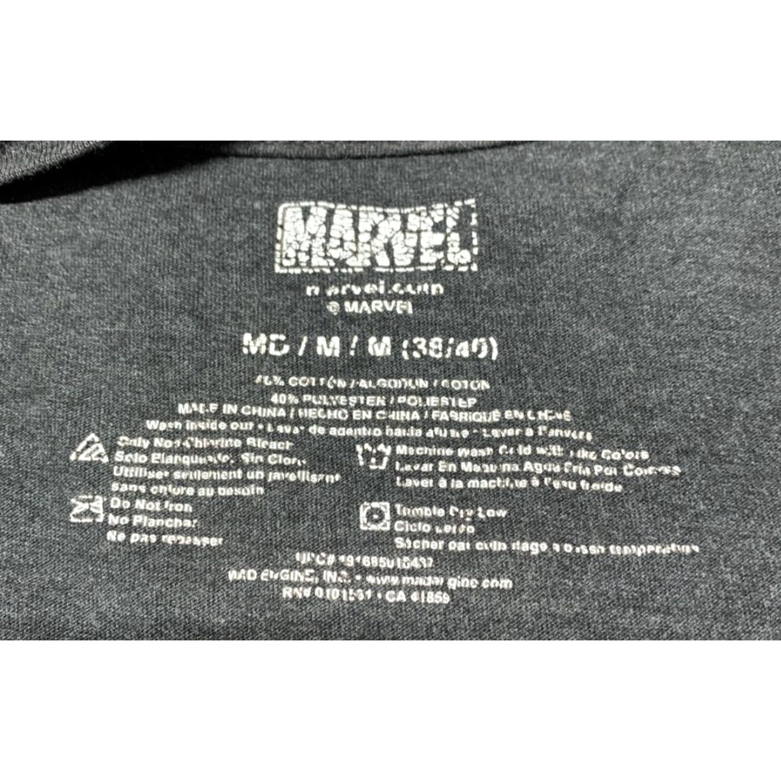Vintage Marvel Punisher Men's Long Sleeve Tee Size M Crew Neck Dark Gray White Image Pattern Solid Logo Graphic Print Size US M / EU 48-50 / 2 - 2 Thumbnail