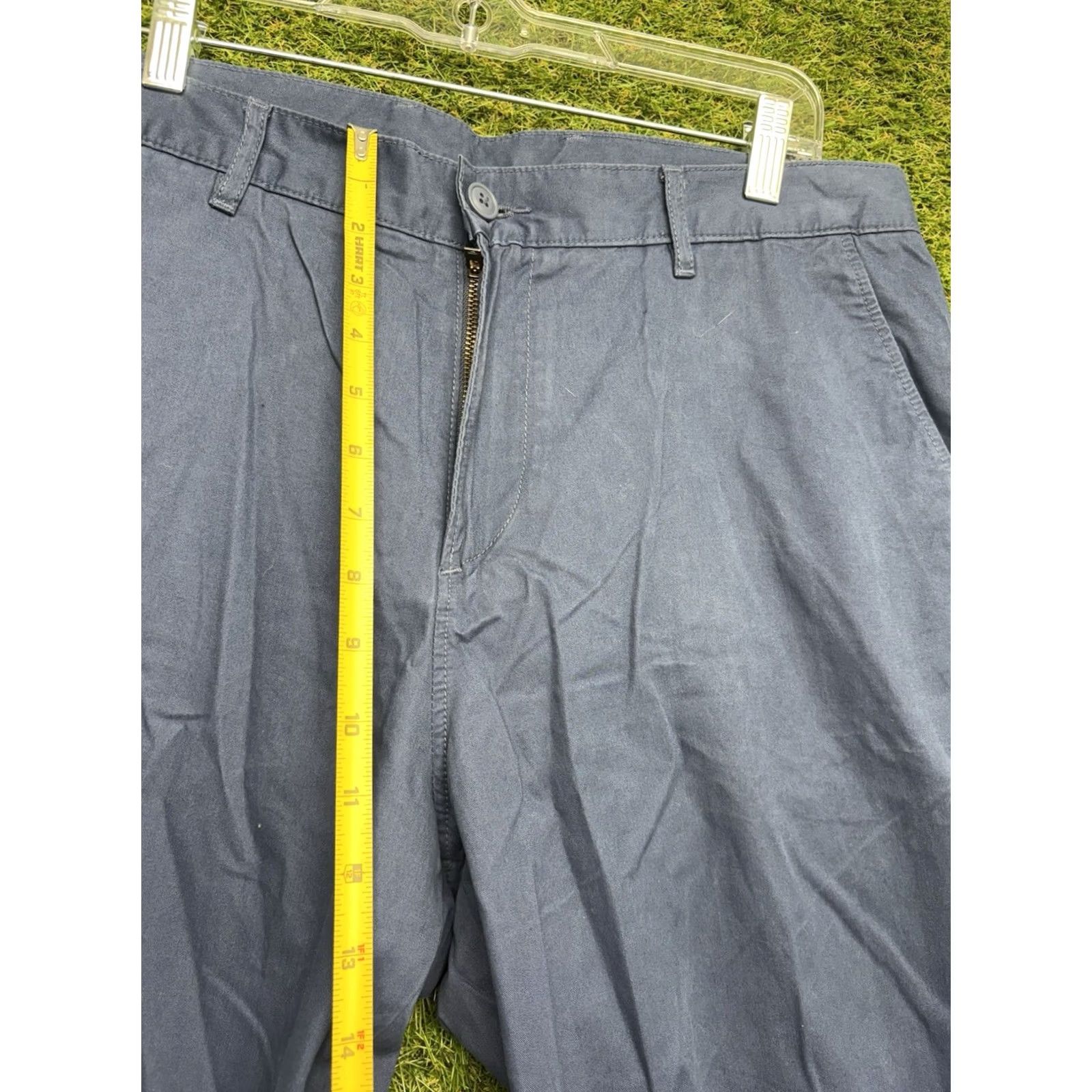Lacoste Lacoste Slim Fit Blue Cotton Blend Pants Mens 34 Dress Pants Mid Rise 34x34 Zipper Button Logo Slimming Pockets Flat Front Straight Tailored Black? Size US 34 / EU 50 - 7 Thumbnail