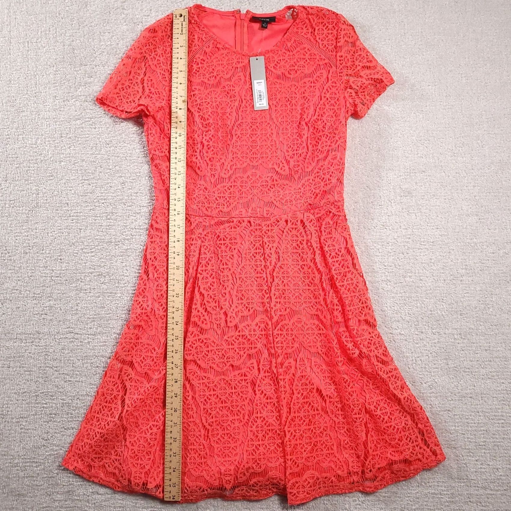 Apt. 9 VINTAGE Apt. 9 Womens Small Dubarry Lace Fit & Flare Dress Orange Size S / US 4 / IT 40 - 4 Thumbnail