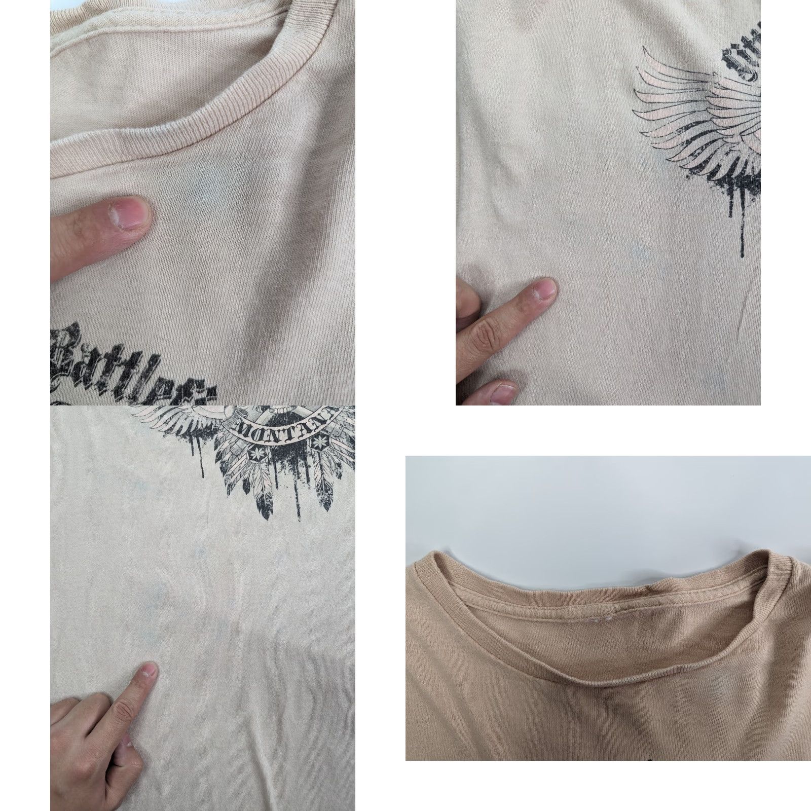 Vintage VINTAGE Unbranded T-Shirt Shirt Men XL/2XL Beige Cotton Knit Skull Tribal Logo 90s 80s 70s Aztec City USA Quotes Retro Classic Size US XL / EU 56 / 4 - 8 Thumbnail