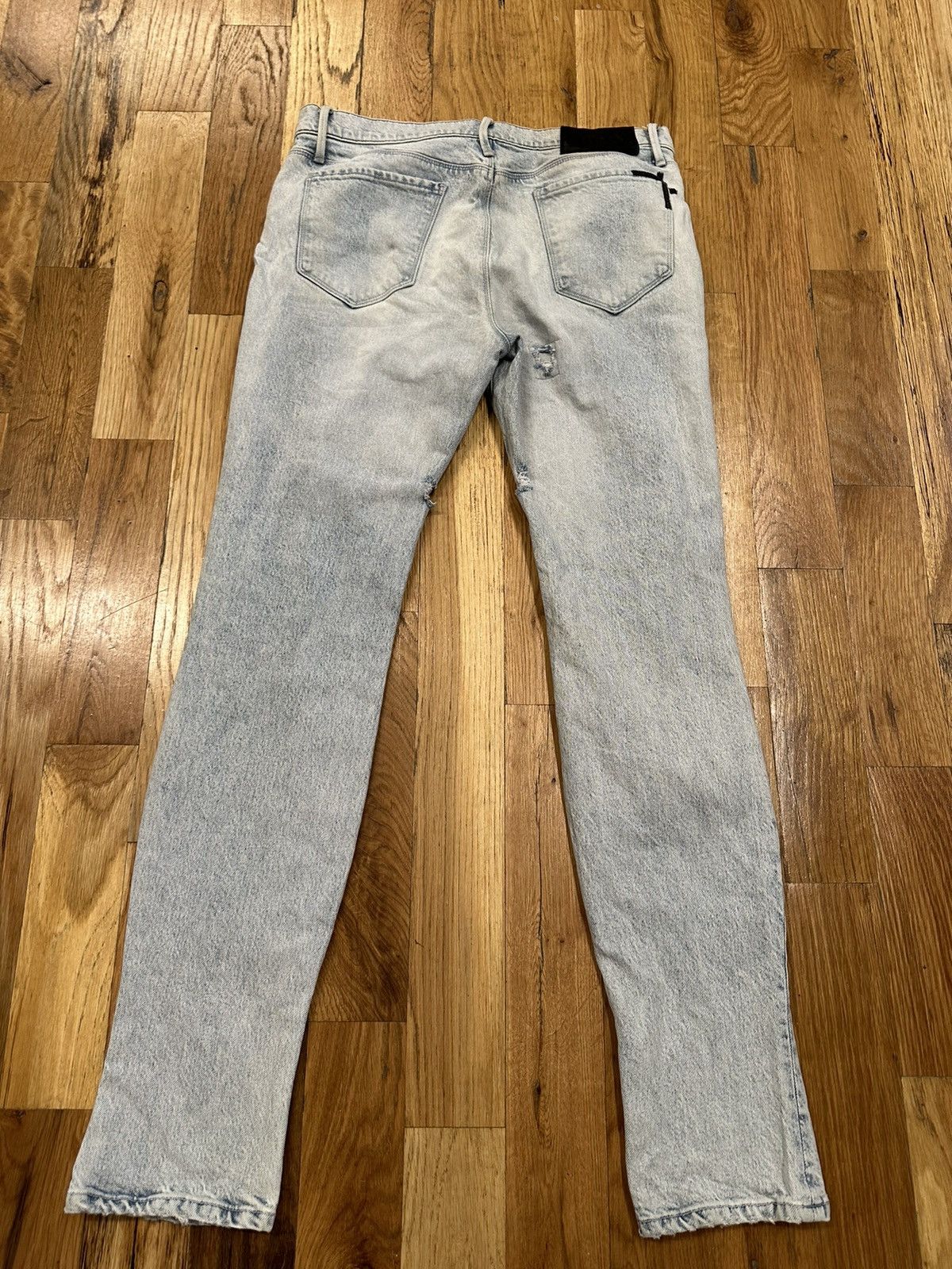 Rta Rta Rest In Peace Patch Washed Blue Denim Jeans Size 33 Size US 33 - 4 Thumbnail