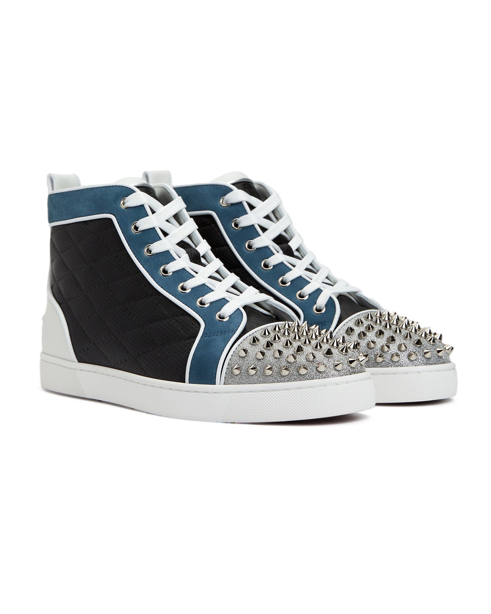 Christian Louboutin CHRISTIAN LOUBOUTIN Lou Spikes Orlato glitter sneakers 8 41 Grailed