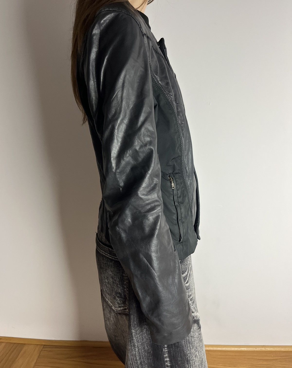 Diesel Black Gold Vintage Diesel Black Gold Rider Punk Lamb Leather Jacket Size M / US 6-8 / IT 42-44 - 3 Thumbnail
