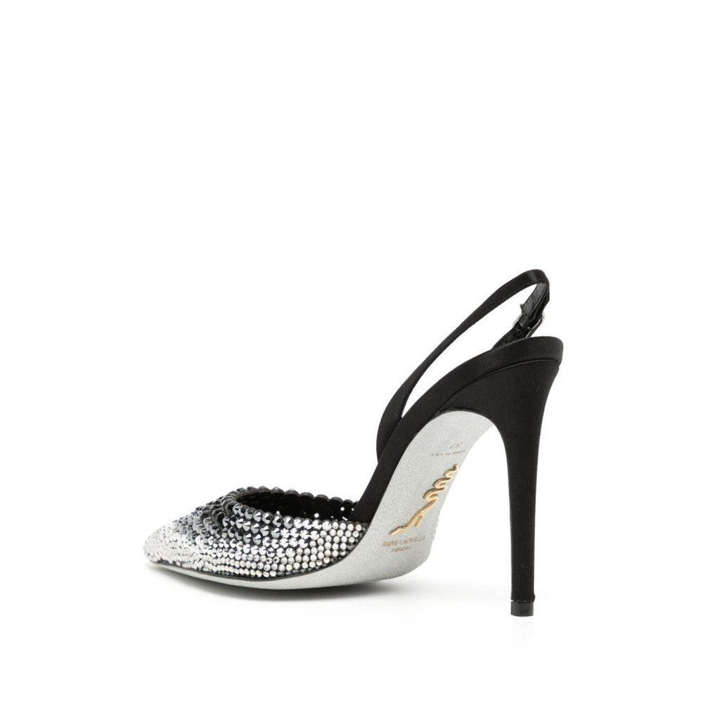 RENE CAOVILLA CRYSTALS LEATHER SLINGBACK PUMPS SIZE 36