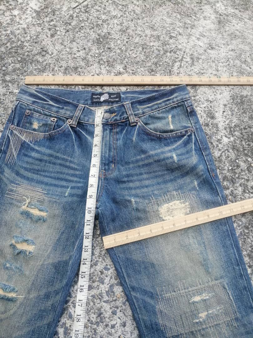Designer Bobson Nice Design Distressed Denim Jeans Size US 33 - 2 Thumbnail