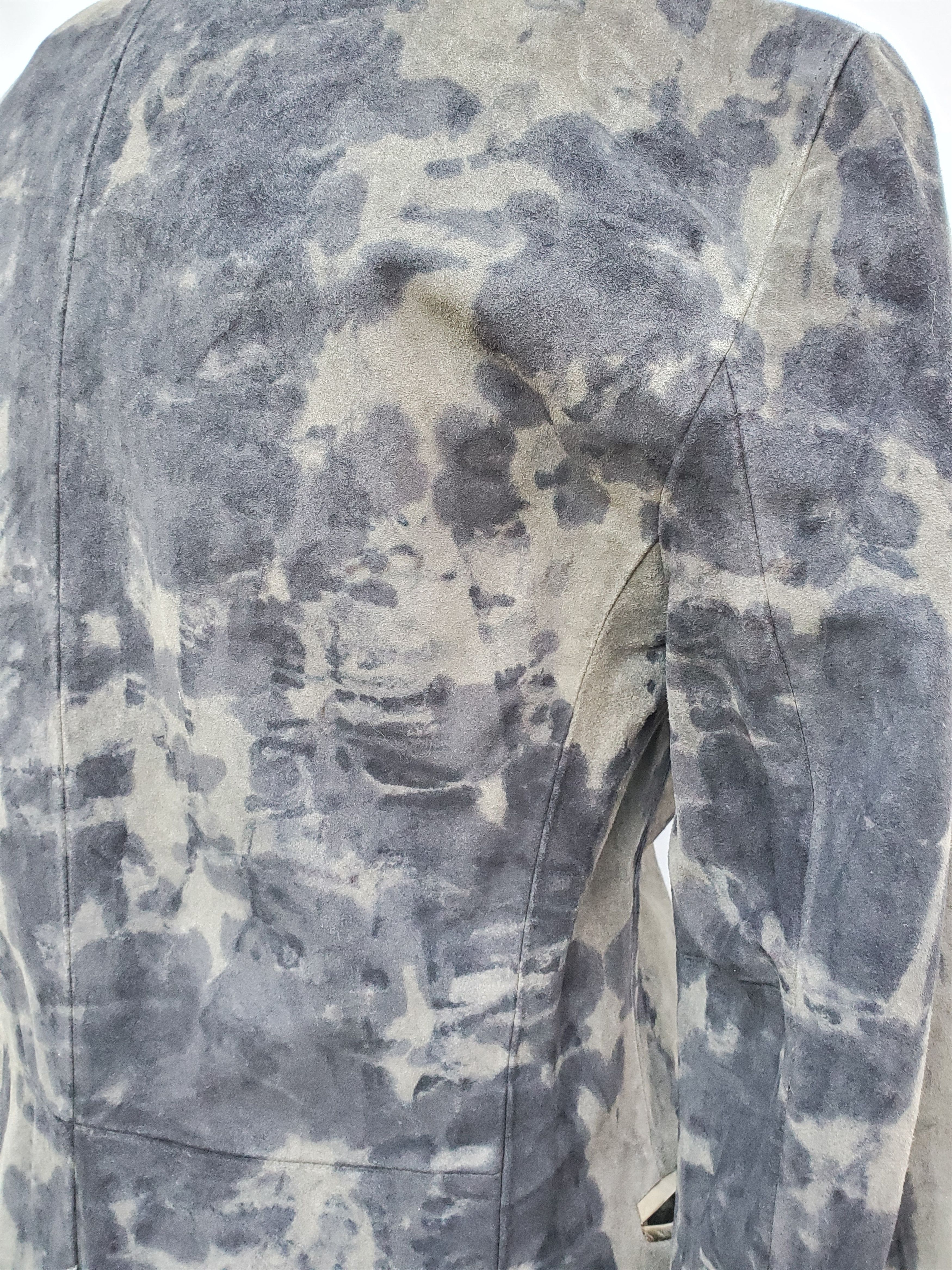 John Varvatos leather jacket tie dyed blazer black grey gray small med L Size US L / EU 52-54 / 3 - 7 Thumbnail