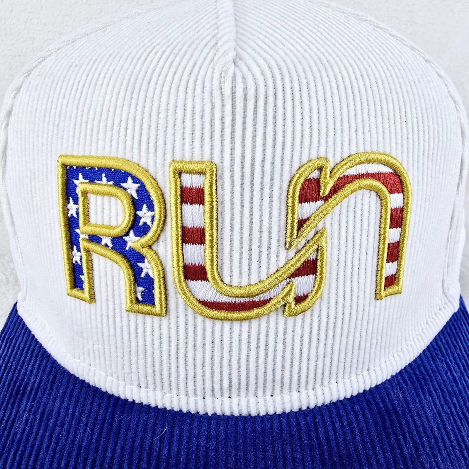 Other Run Salute To Service Hat Snapback White Corduroy One Size Size ONE SIZE - 3 Thumbnail