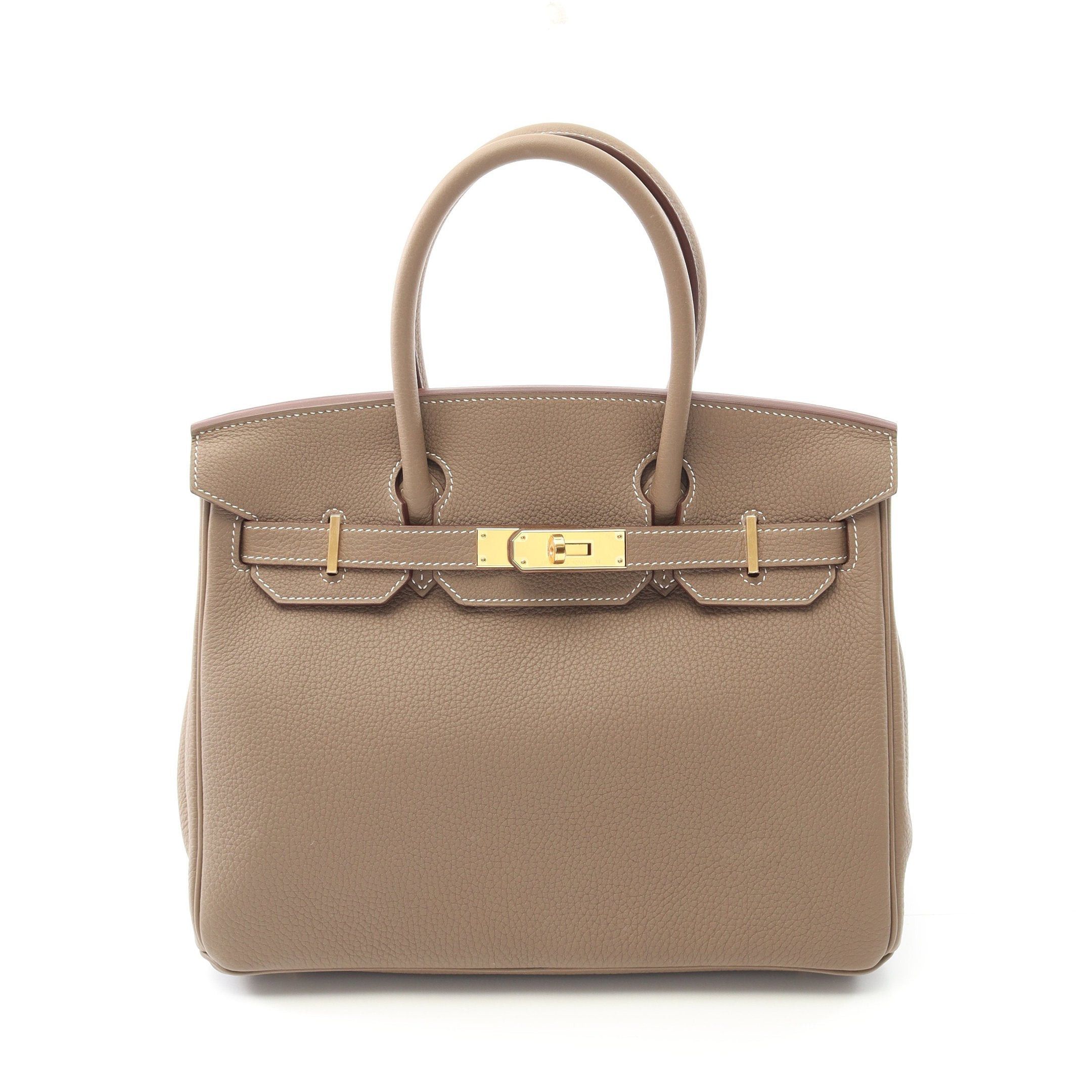 Hermes Hermes Birkin 30 Etoupe Handbag Togo Gray Brown Gold Hardware Double Engraved Size ONE SIZE - 1 Thumbnail