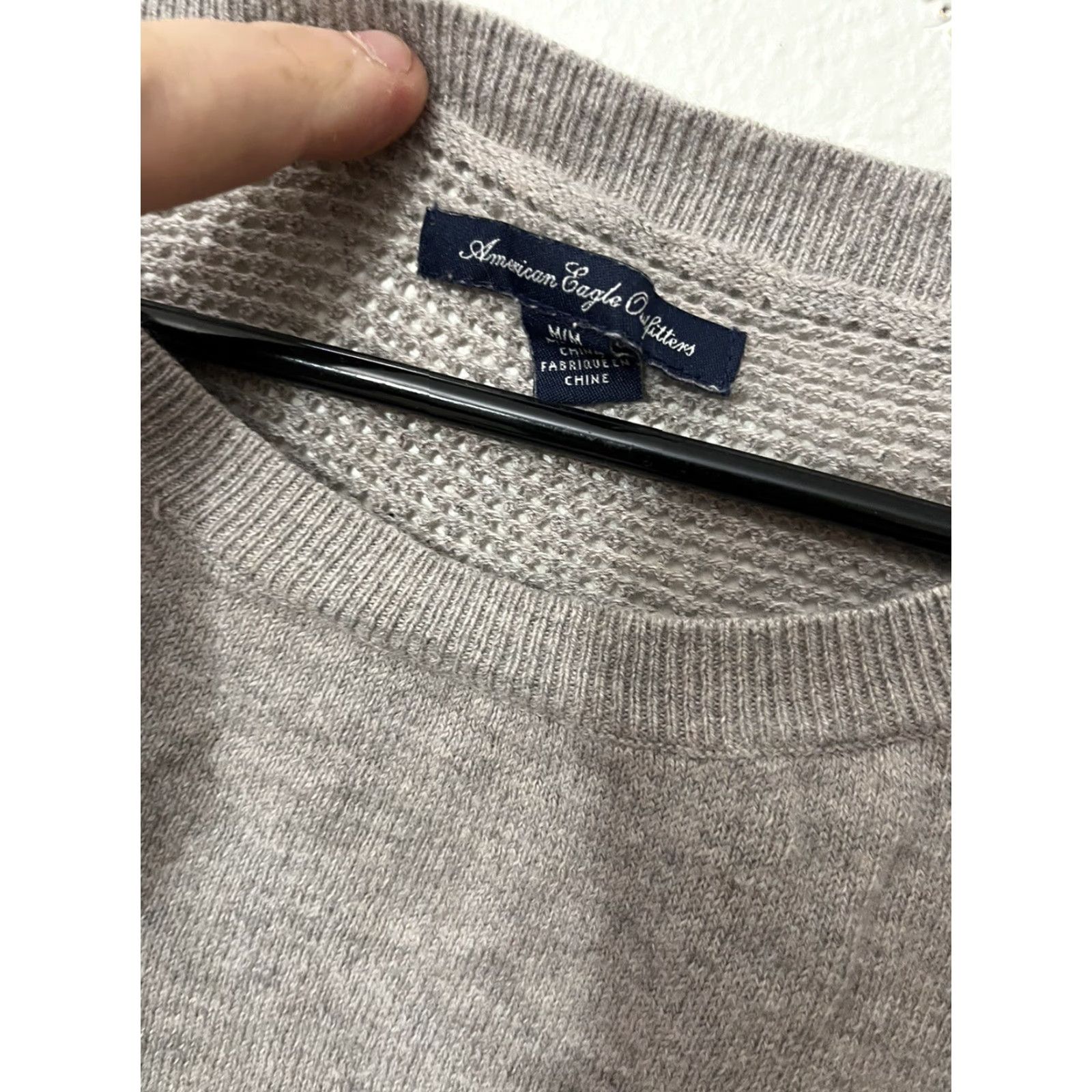 American Eagle Outfitters American Eagle Outfitters Pullover Sweater Shirt Womens Crew Neck Long Sleeve Medium Gray Knit Solid 90s Classic Size M / US 6-8 / IT 42-44 - 2 Thumbnail