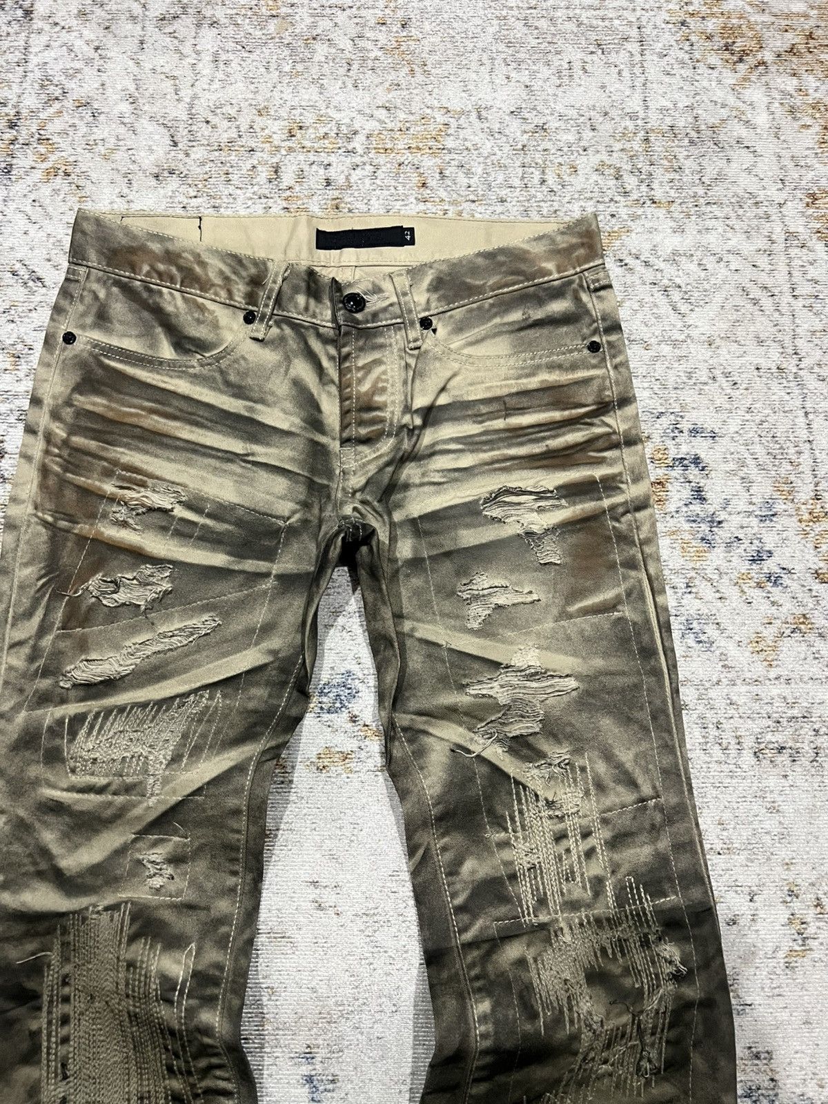 GOSTAR DE FUGA Fuga Distressed Mudwash Flared Pants Size US 30 / EU 46 - 3 Thumbnail