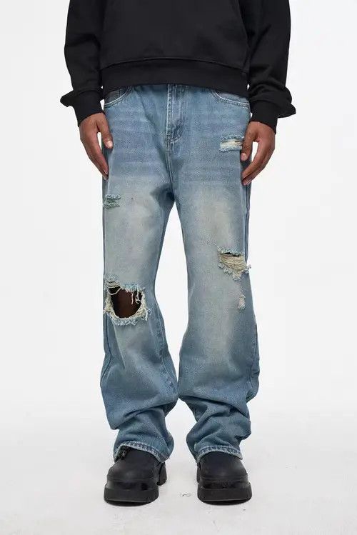 VIBE Vintage street hip-hop washed and aged ripped design jeans Size US 30 / EU 46 - 1 Thumbnail