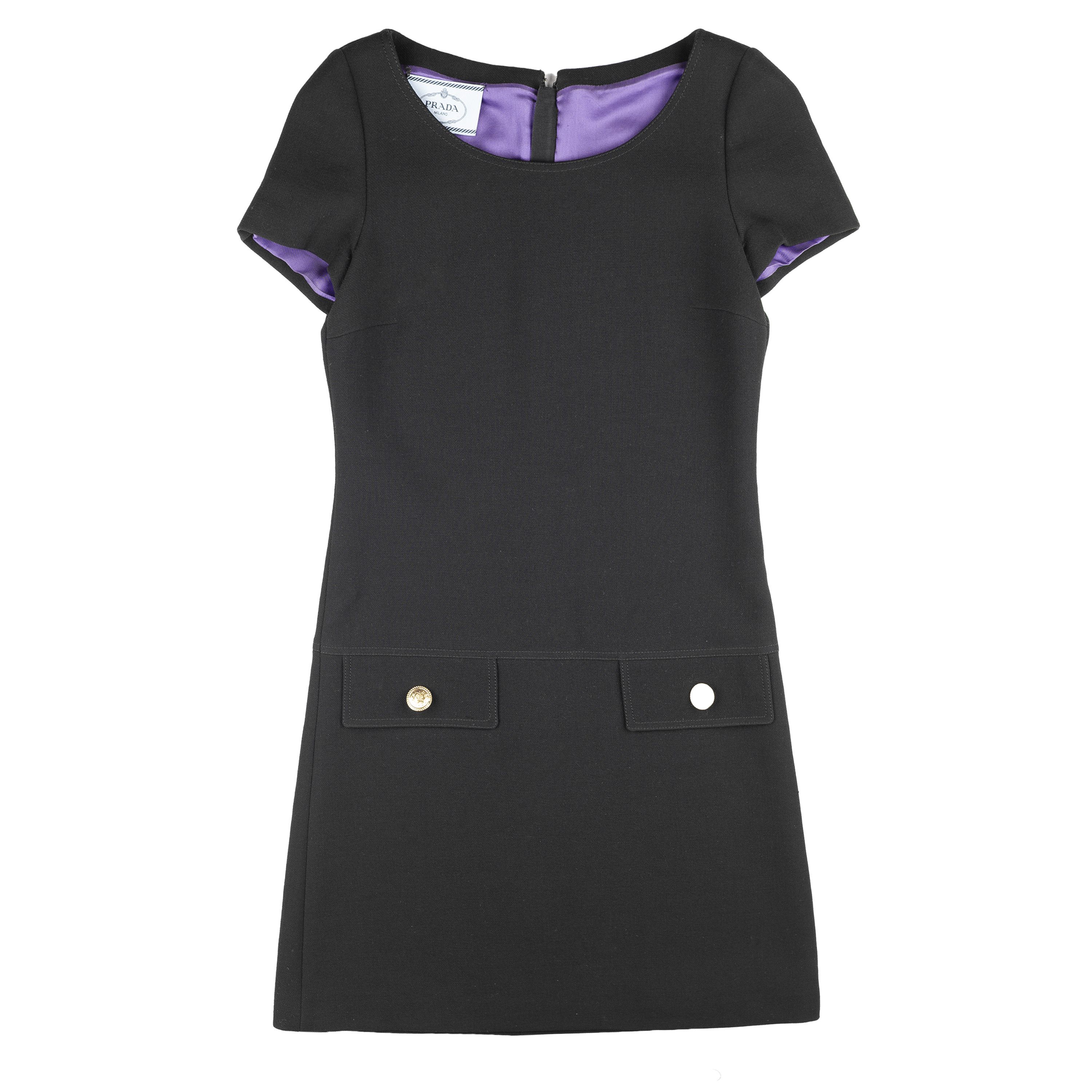 Prada Prada S/S 2014 Button Shift Vintage Black Dress (M) Size M / US 6-8 / IT 42-44 - 1 Thumbnail