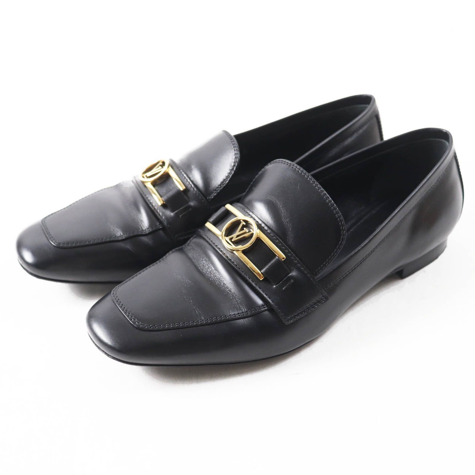 Louis Vuitton Louis Vuitton Louis Vuitton LV Metal Logo Leather Loafers Leather Shoes DUTY FREE for USA Size ONE SIZE - 1 Thumbnail