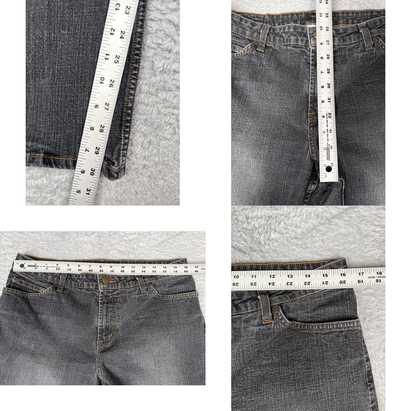 Vintage Westbound Jeans Womens 14 Gray Straight Leg Stretch Denim Mid Rise Casual Size 36" / US 14 / IT 50 - 8 Thumbnail