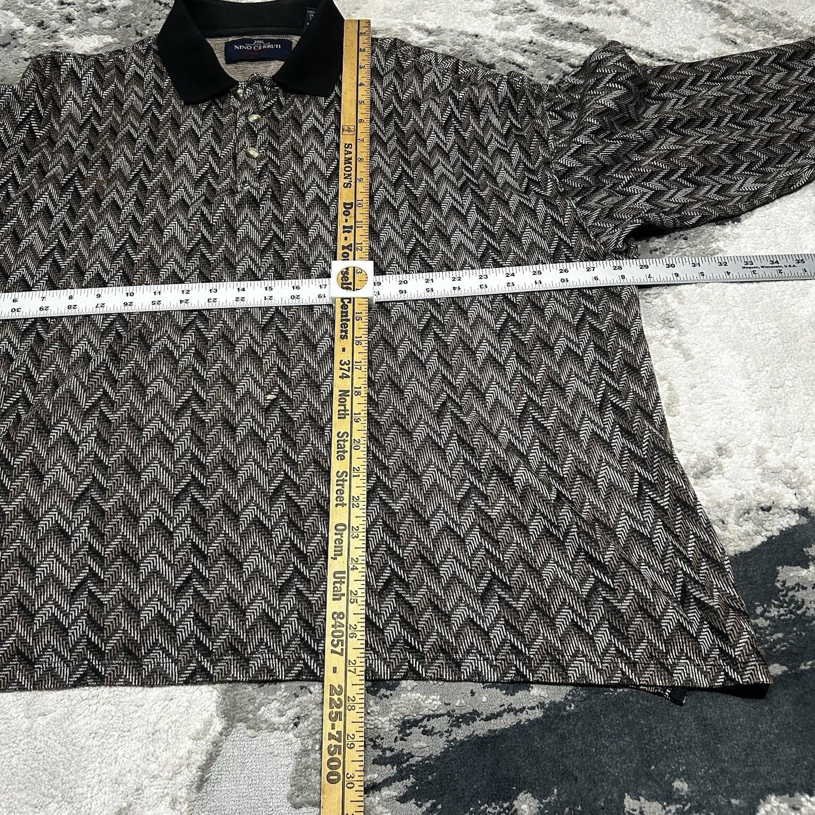 & Other Stories Nino Cerruti Sport Plaid Long Sleeve Polo XL Vintage 90s Size US XL / EU 56 / 4 - 4 Thumbnail