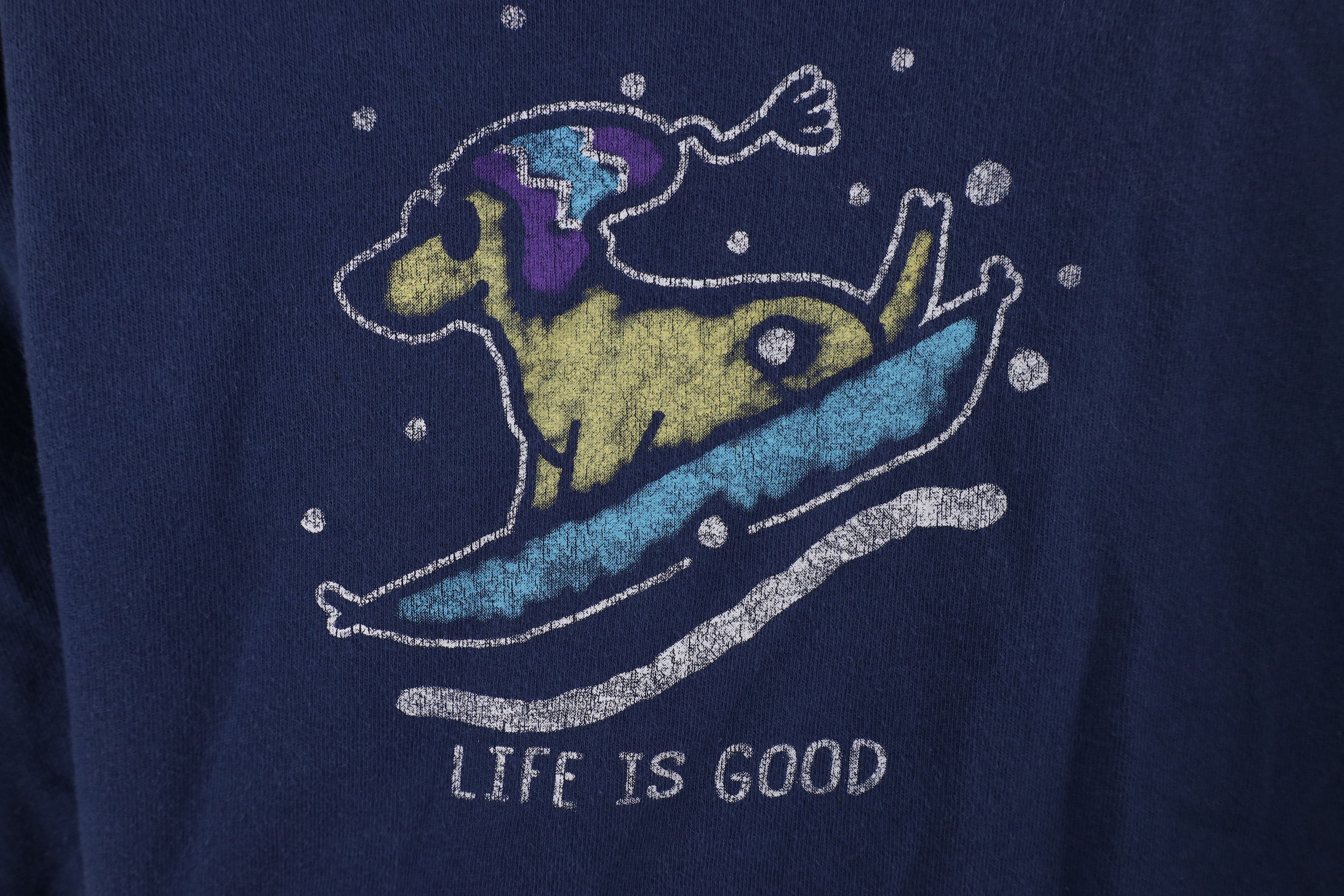 Life is Good × Vintage Life Is Good Fit Sledding Dog Crewneck Sweatshirt Blue Size L / US 10 / IT 46 - 4 Thumbnail