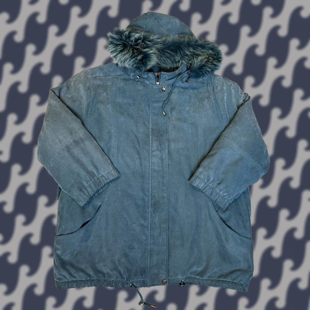 Vintage VINTAGE Bromley Sport Thermolite Women’s Green Coat Jacket Fox Fur Hood Parka Jacket Hooded 80s 90s Womens XXL Green Fox Fur Hooded Coat Jacket Size XXL / US 16-18 / IT 52-54 - 1 Thumbnail