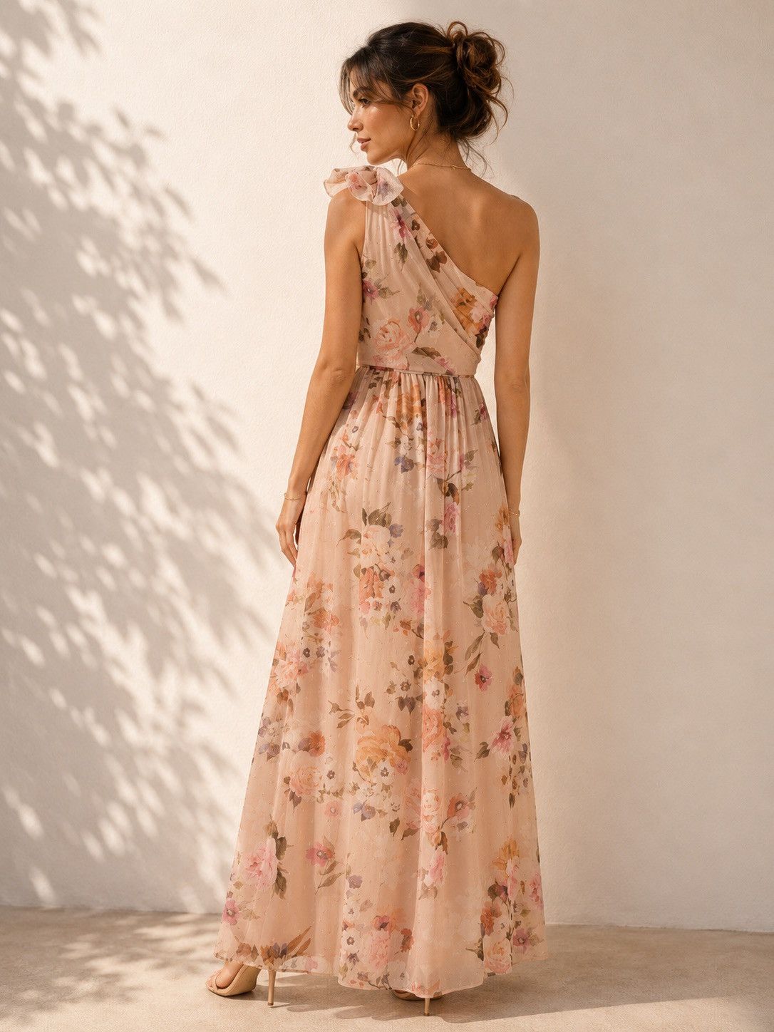 Adrianna Papell 🎉LAST PIECE🎉ADRIANNA PAPELL One Shoulder Floral Gown Size XL / US 12-14 / IT 48-50 - 2 Thumbnail