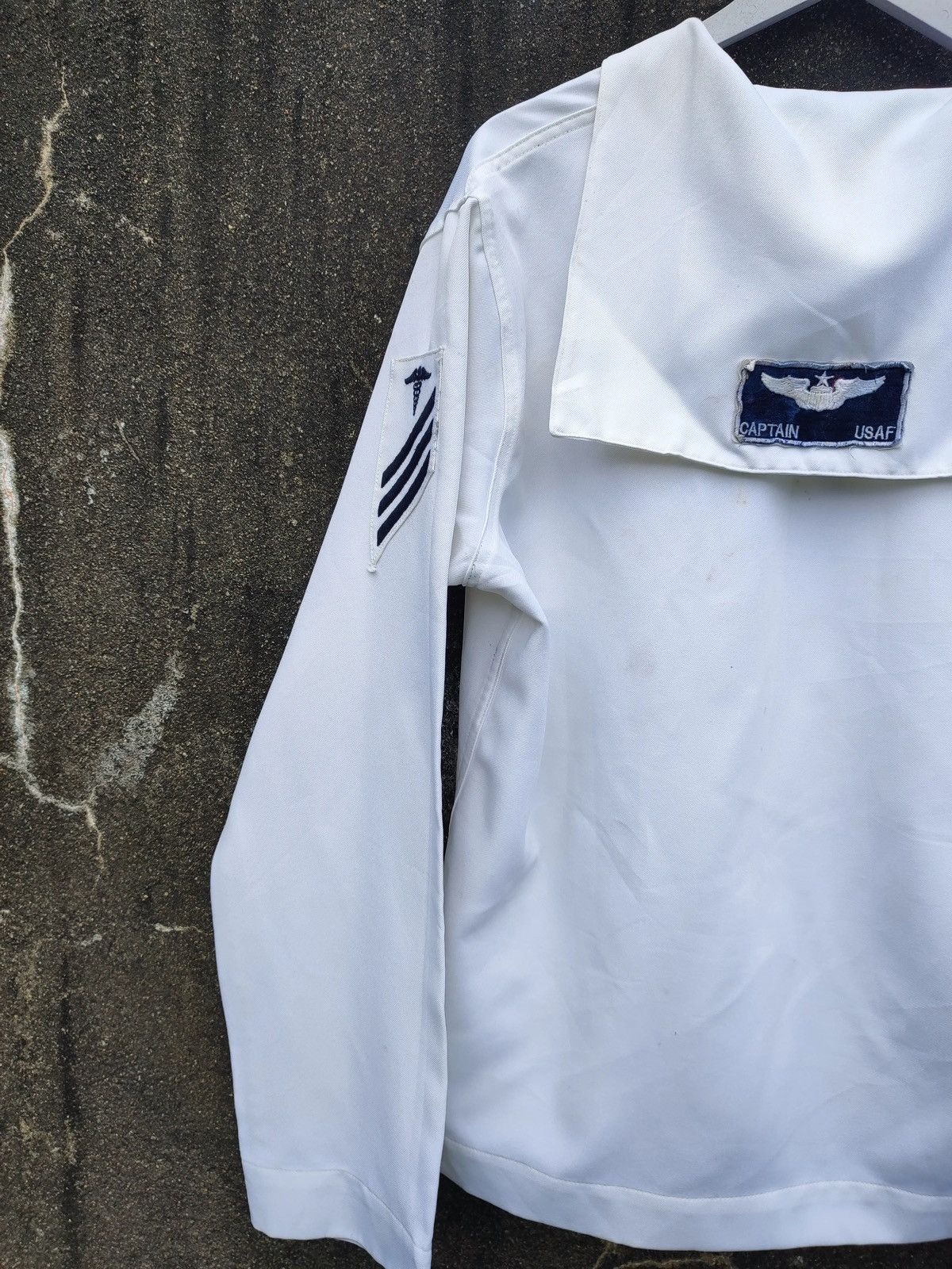 Vintage Vintage U.S. Navy White Sailor Jumper – USAF Captain Patches Size US L / EU 52-54 / 3 - 8 Thumbnail