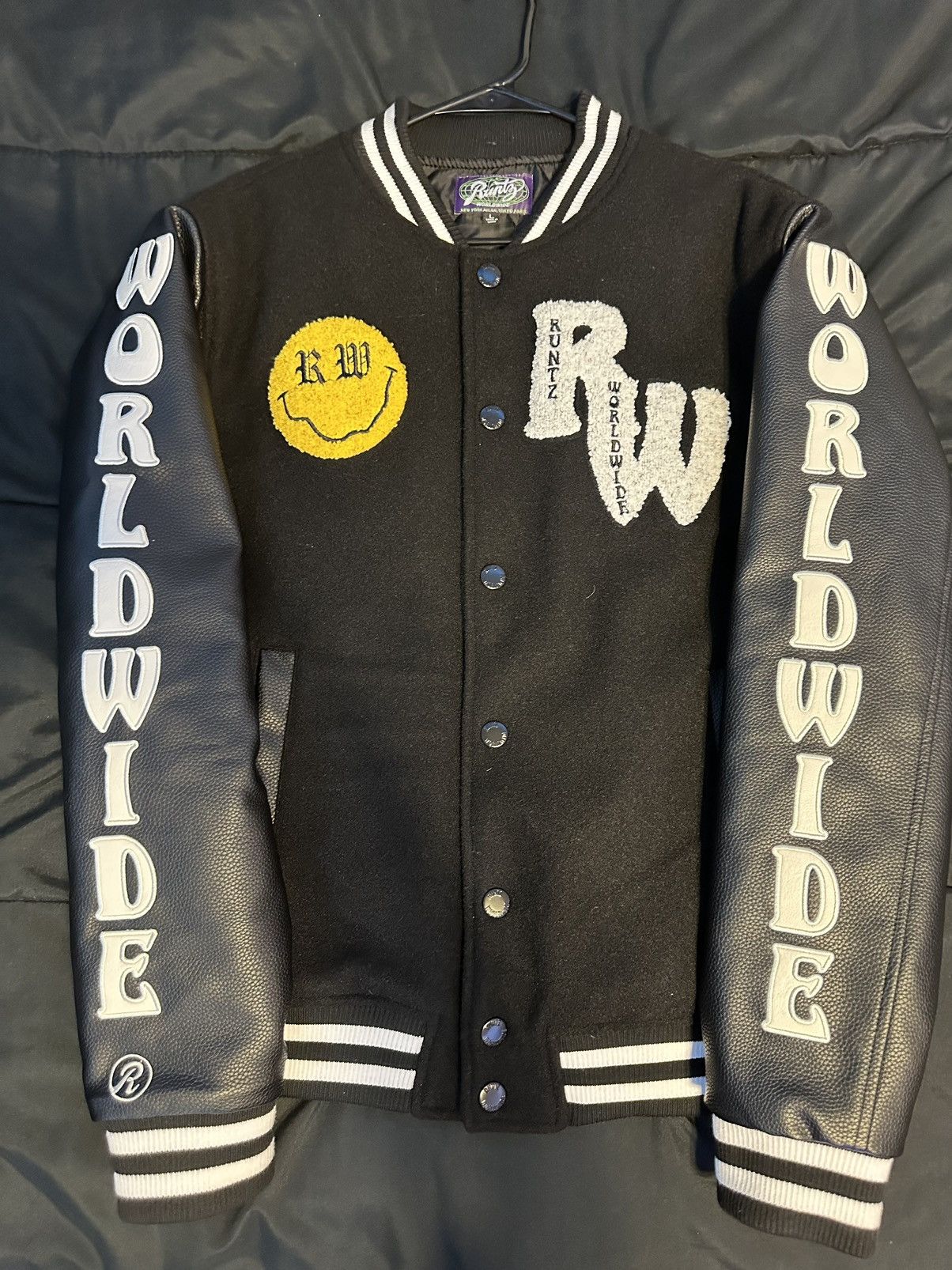 Other Runtz Worldwide Leather Varsity Jacket Size US L / EU 52-54 / 3 - 1 Thumbnail