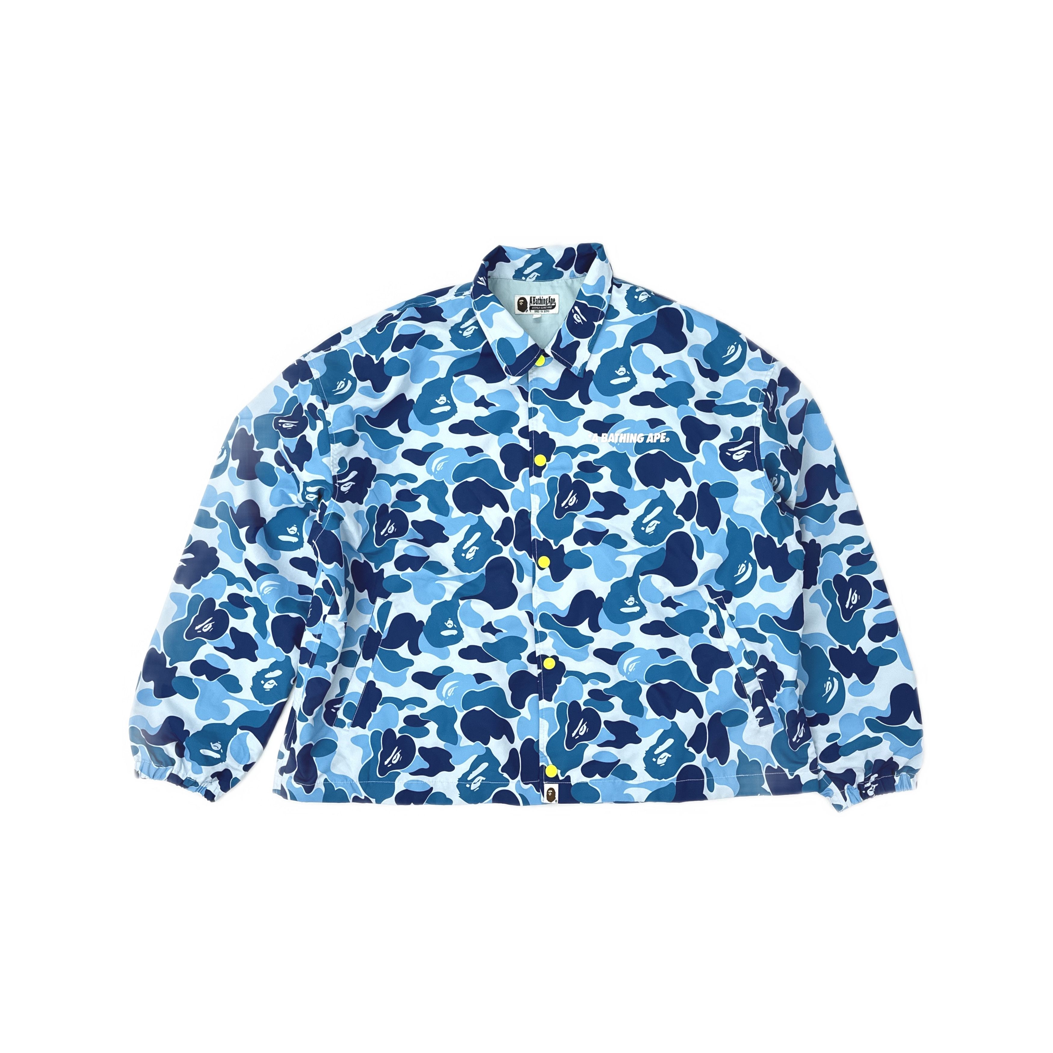 Bape A BATHING APE Blue Camo Coach Jacket Size L Size US L / EU 52-54 / 3 - 1 Thumbnail