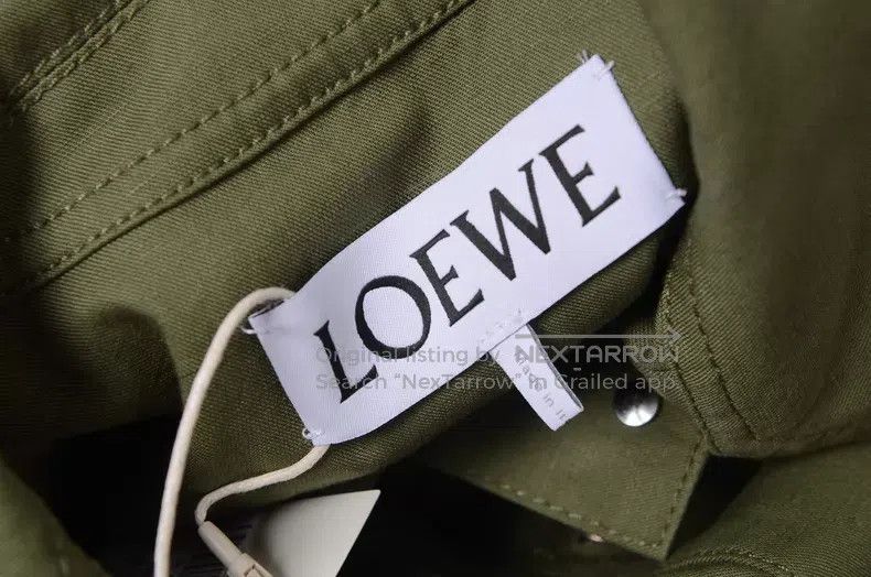 Other Loewe Green Logo Embossed Leather Patch Cotton Collar Sing Size XS / US 0-2 / IT 36-38 - 2 Thumbnail